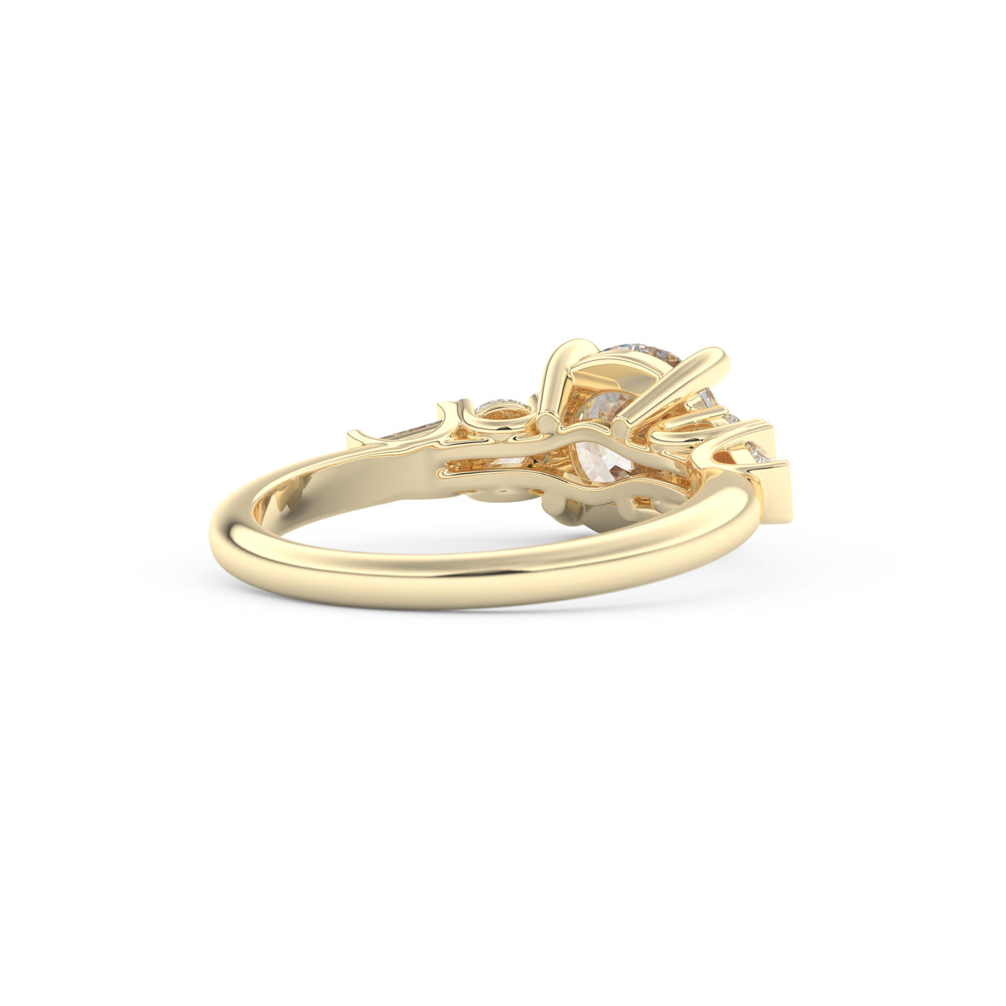 Round Cut 1.5 Carat Moissanite Ring – Cluster Setting in Gold