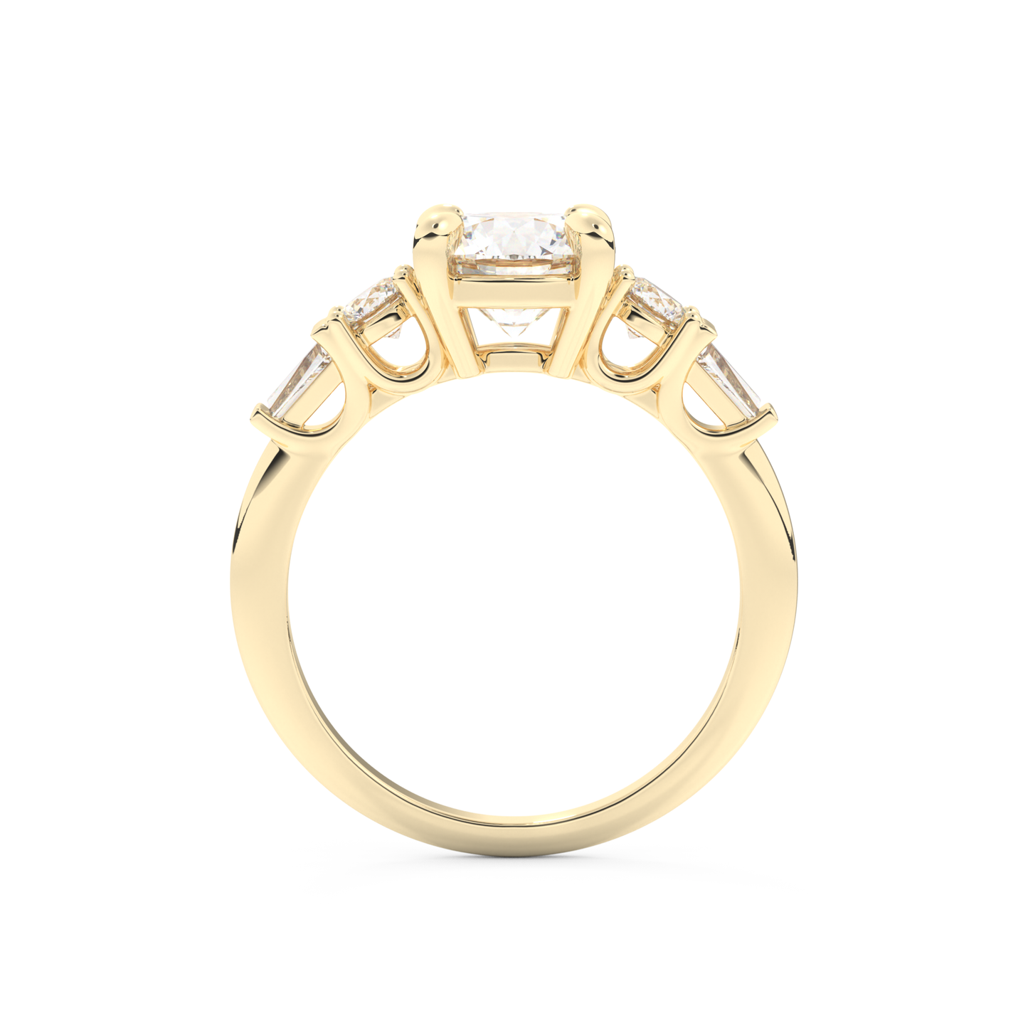 Round Cut 1.5 Carat Moissanite Ring – Cluster Setting in Gold