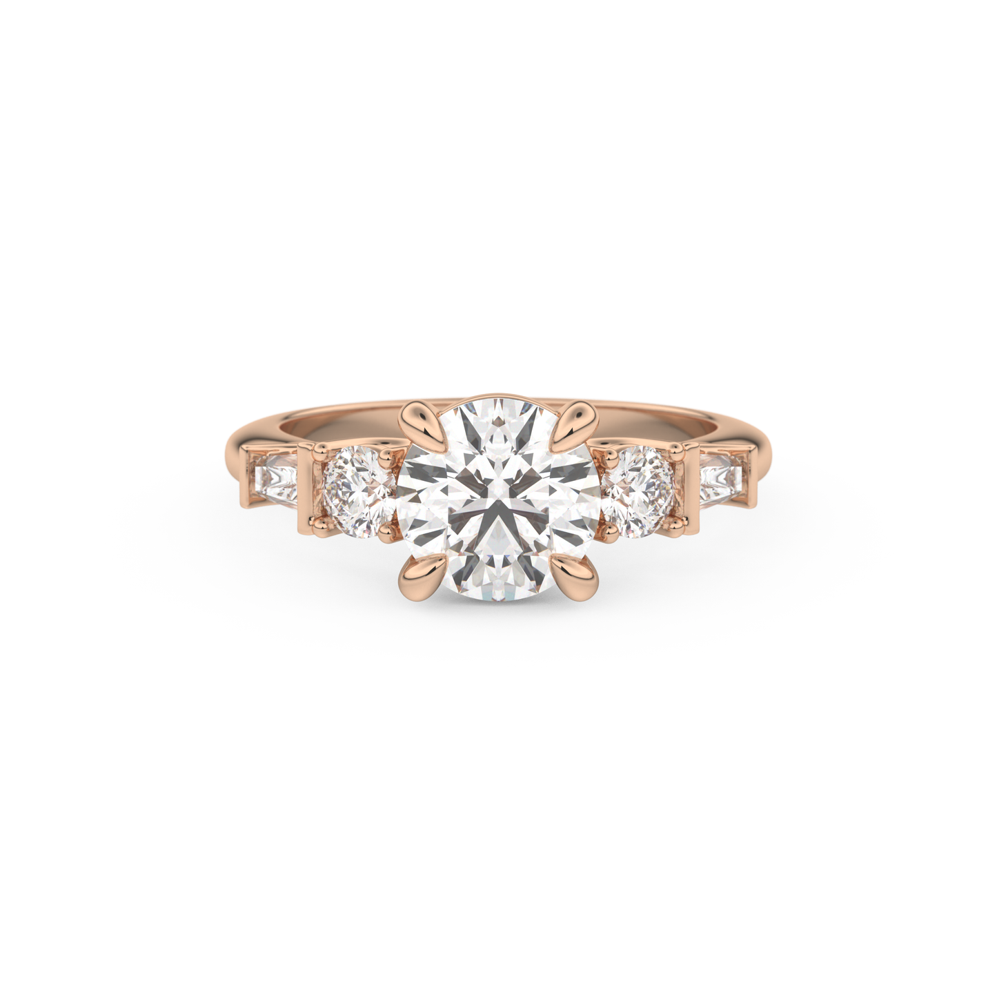 Round Cut 1.5 Carat Moissanite Ring – Cluster Setting in Gold
