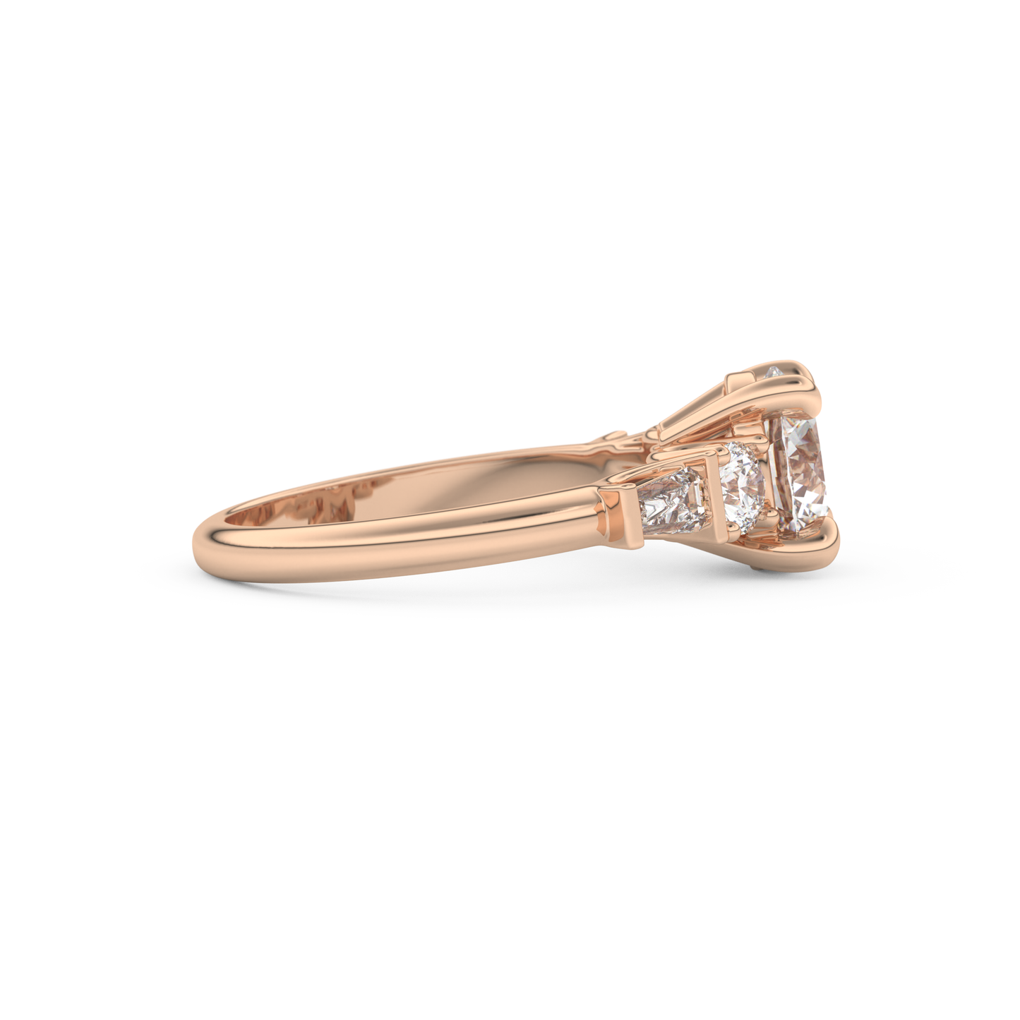 Round Cut 1.5 Carat Moissanite Ring – Cluster Setting in Gold