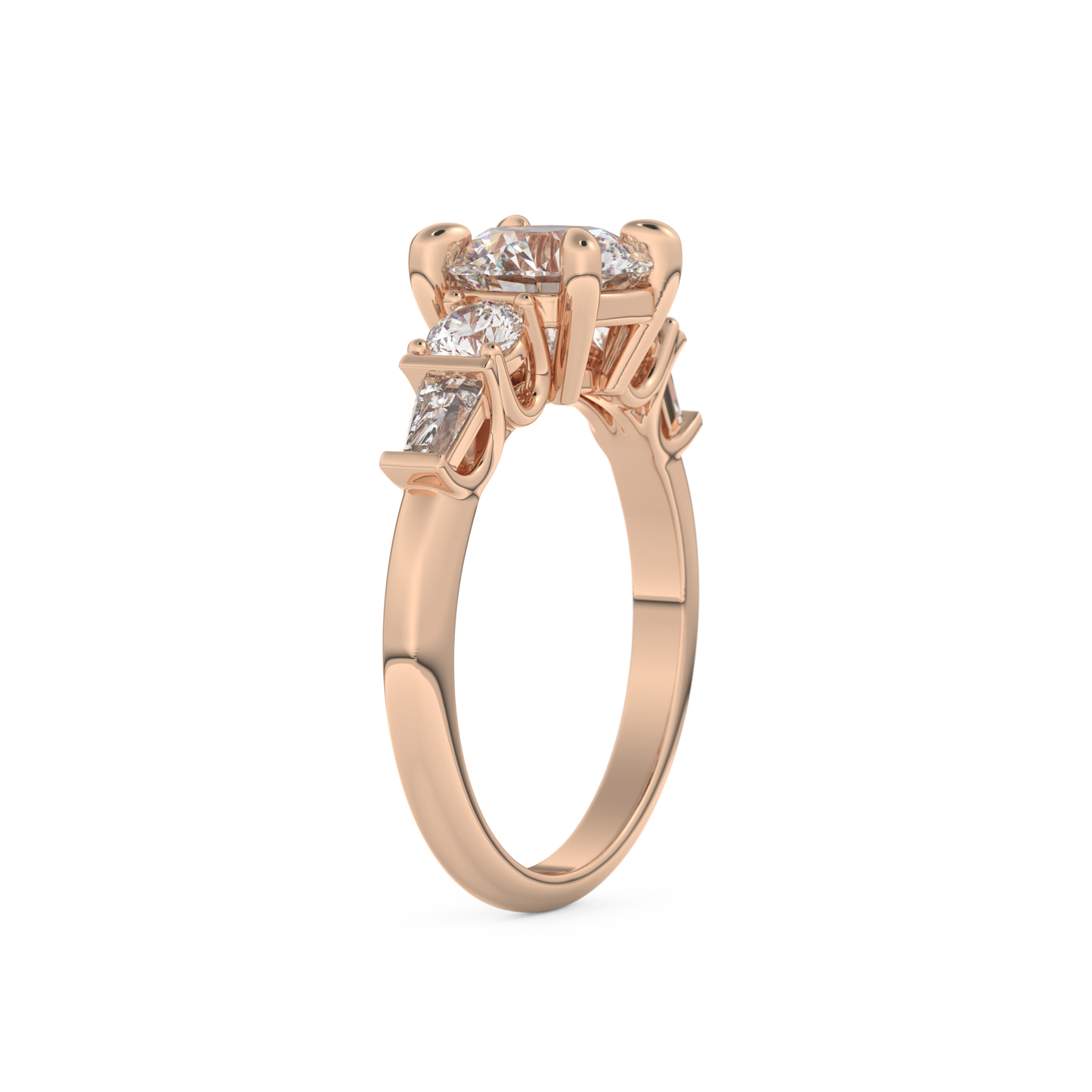 Round Cut 1.5 Carat Moissanite Ring – Cluster Setting in Gold