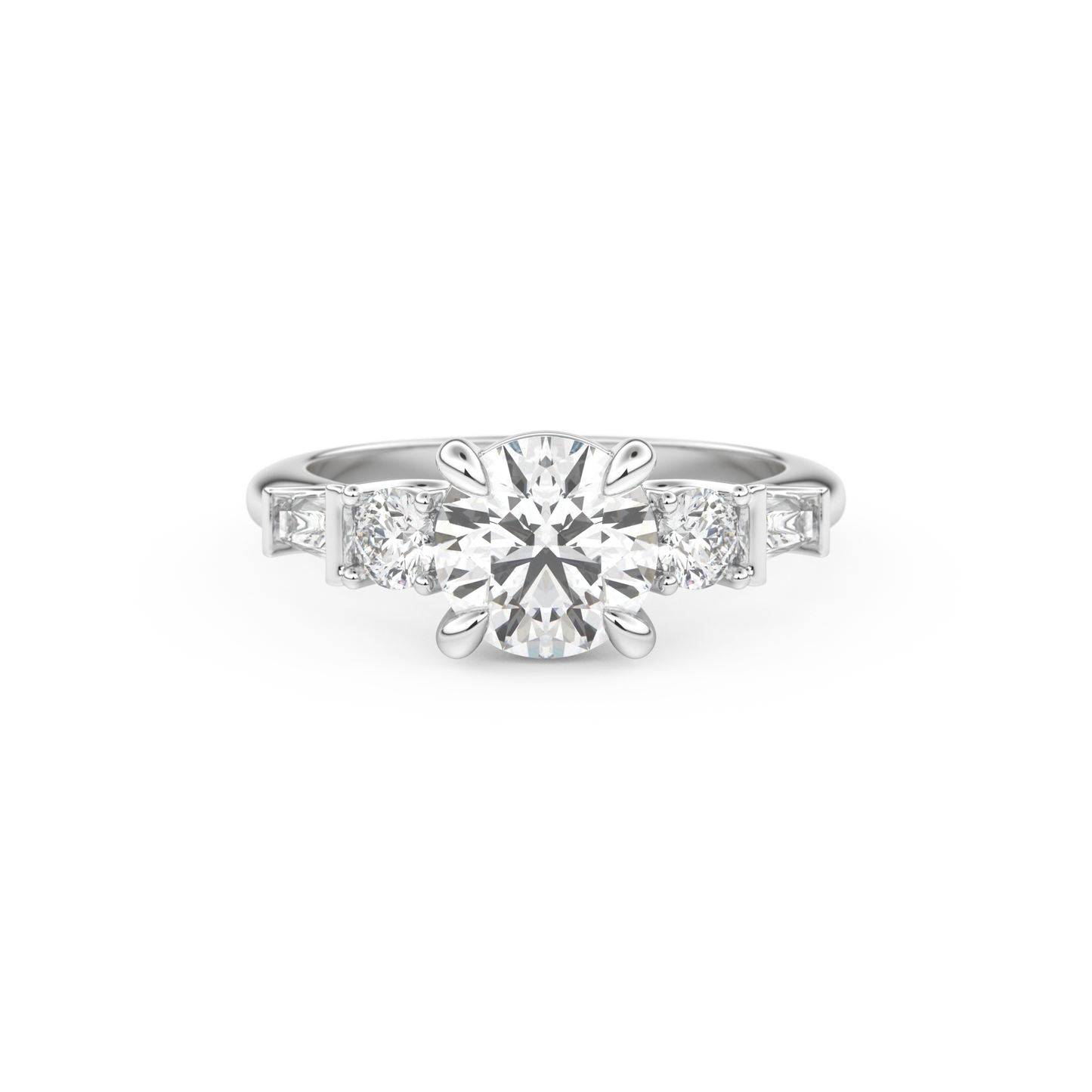 Round Cut 1.5 Carat Moissanite Ring – Cluster Setting in Gold