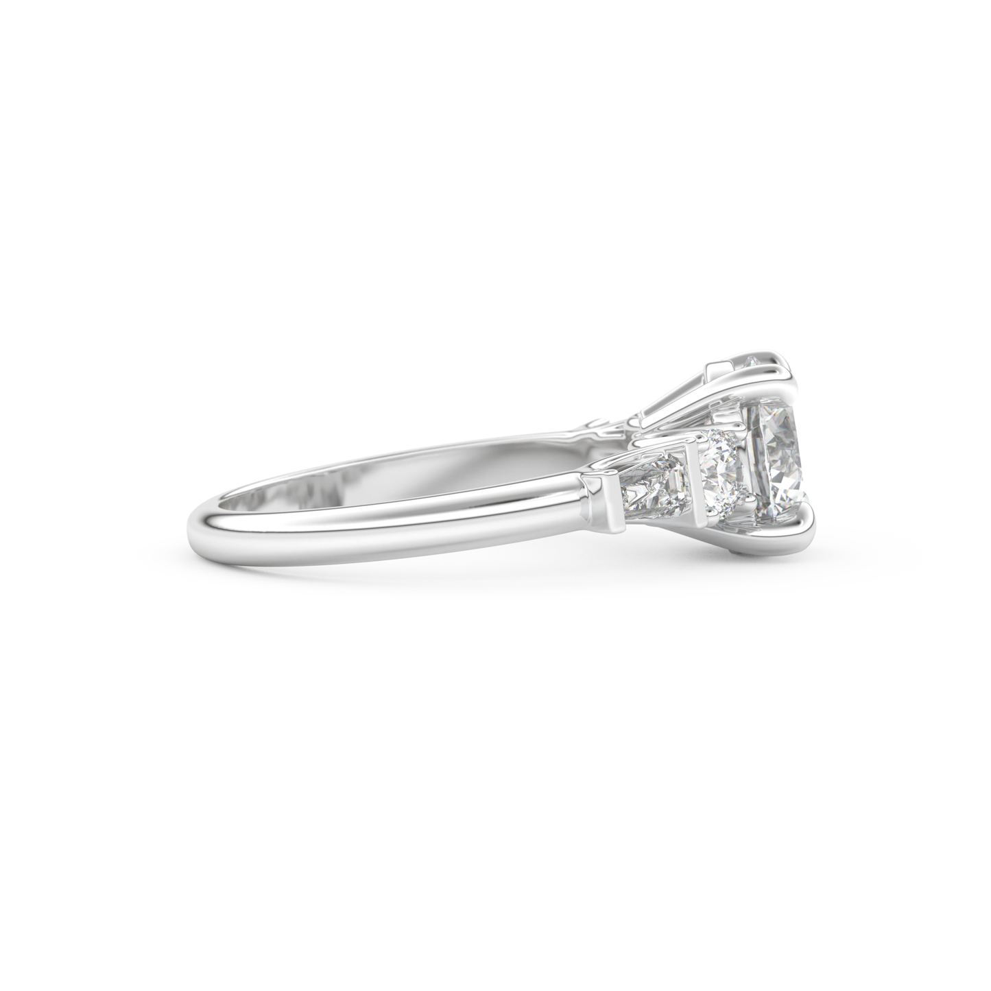 Round Cut 1.5 Carat Moissanite Ring – Cluster Setting in Gold