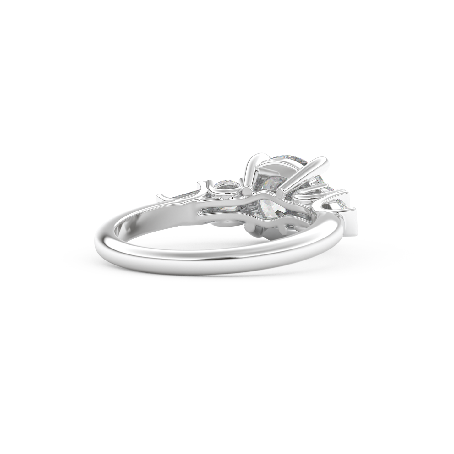 Round Cut 1.5 Carat Moissanite Ring – Cluster Setting in Gold