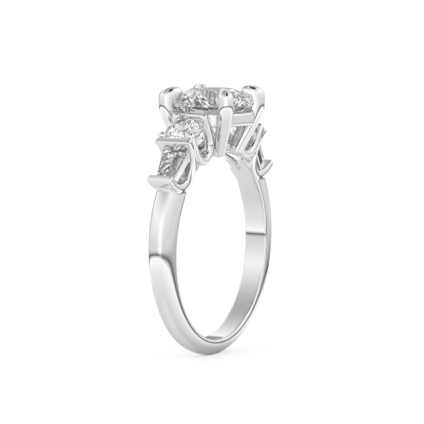 Round Cut 1.5 Carat Moissanite Ring – Cluster Setting in Gold