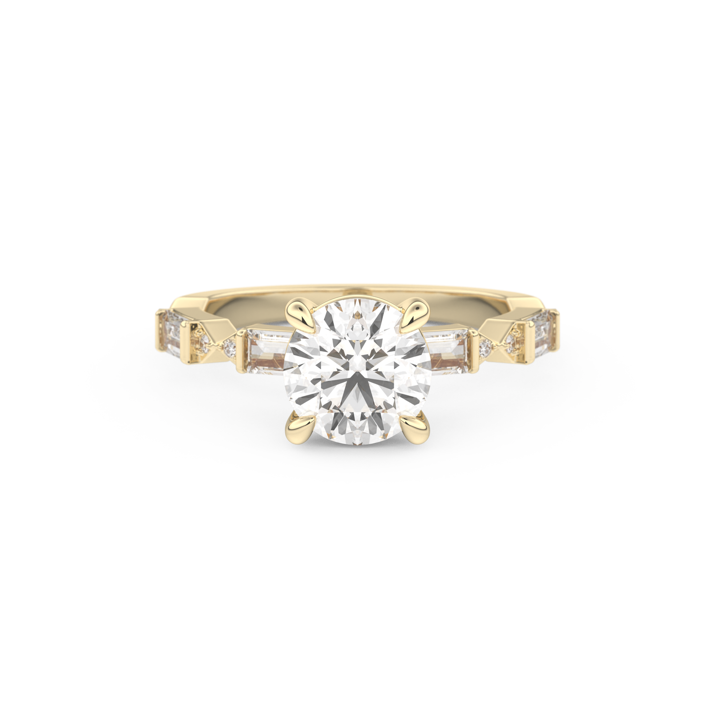 Round Cut 1.5 Carat Moissanite Ring – Pave Setting in Gold