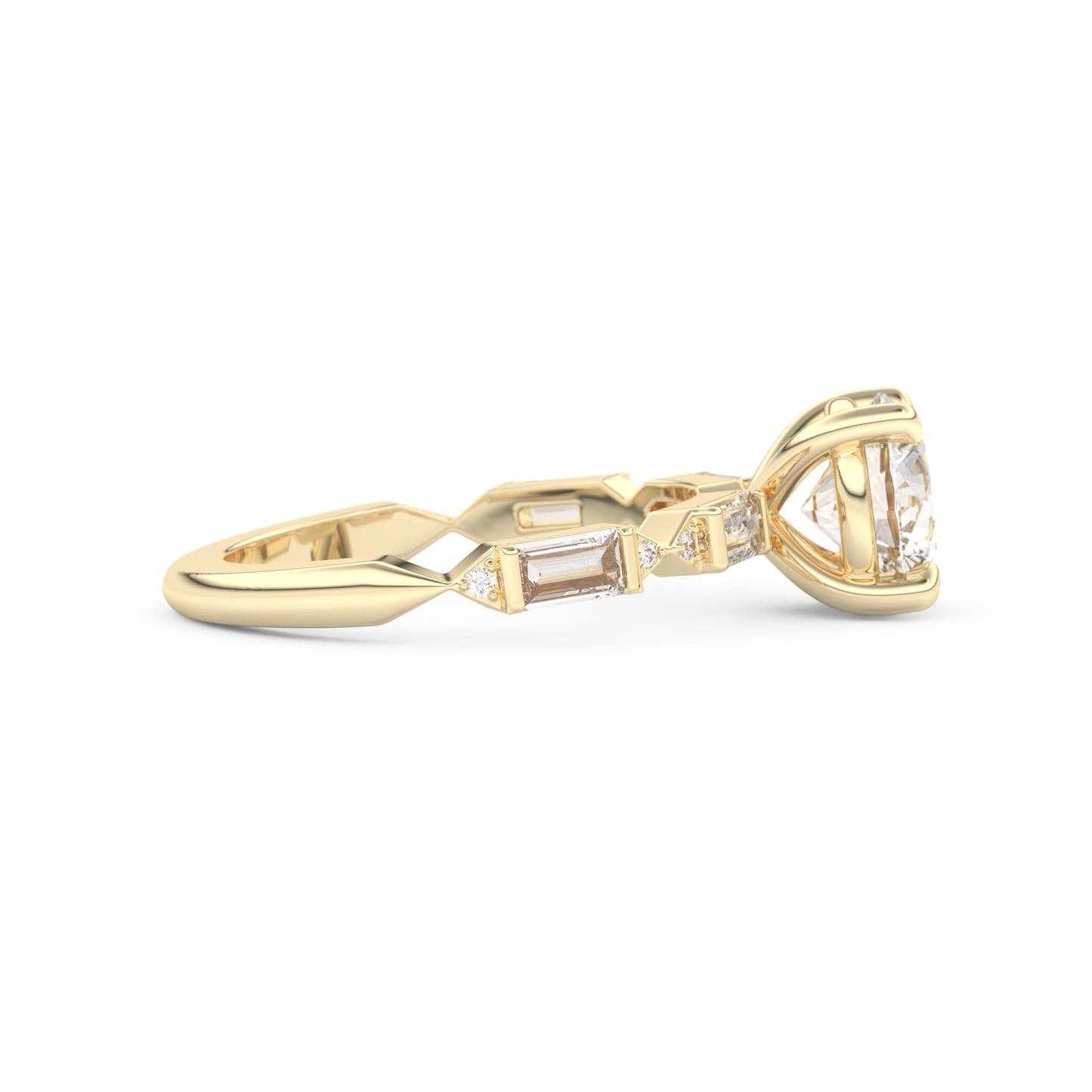 Round Cut 1.5 Carat Moissanite Ring – Pave Setting in Gold