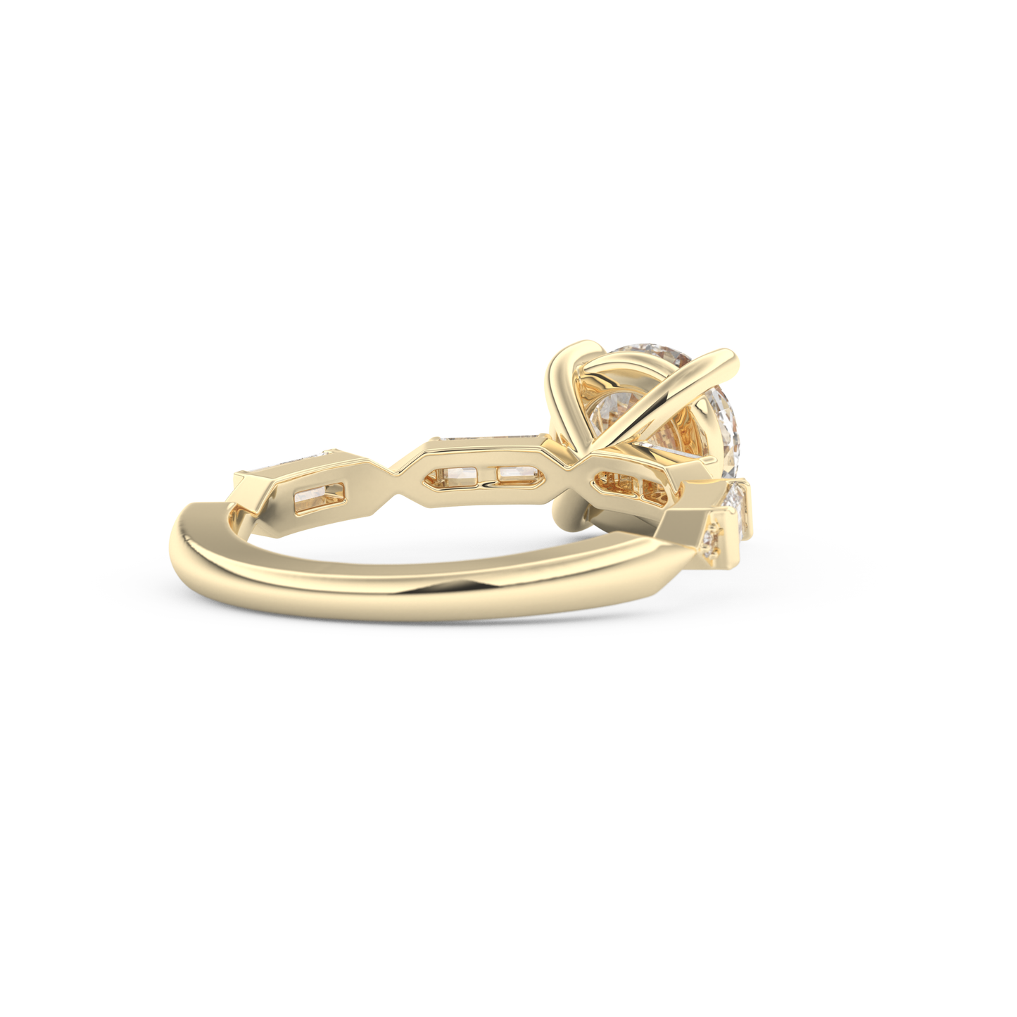 Round Cut 1.5 Carat Moissanite Ring – Pave Setting in Gold
