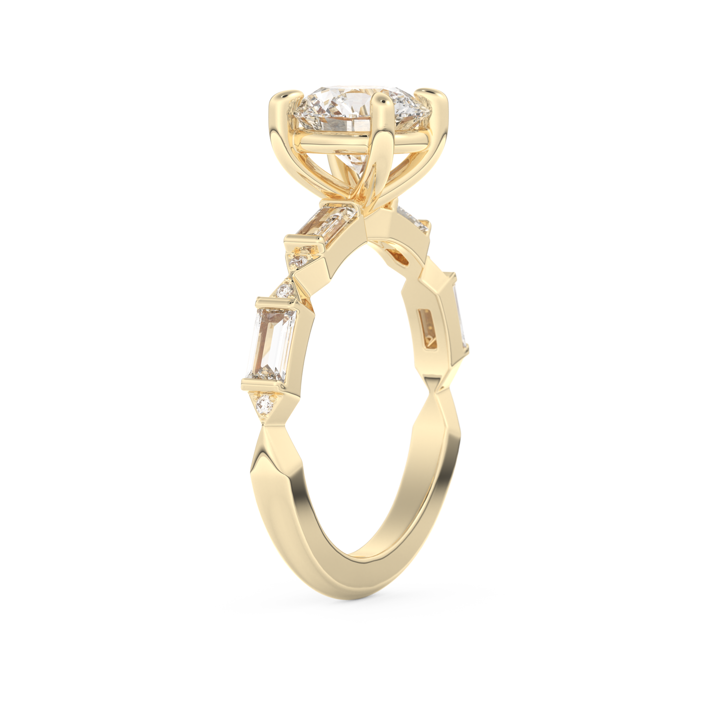 Round Cut 1.5 Carat Moissanite Ring – Pave Setting in Gold