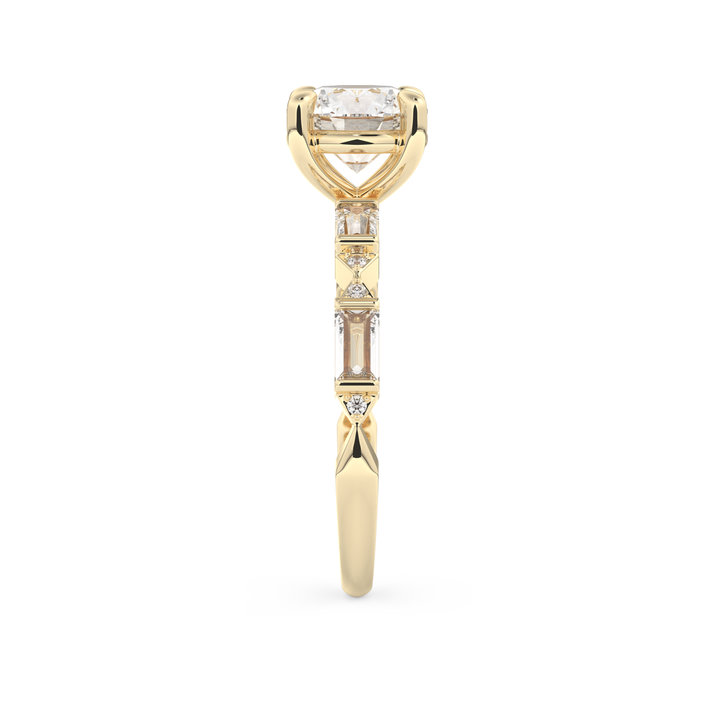 Round Cut 1.5 Carat Moissanite Ring – Pave Setting in Gold