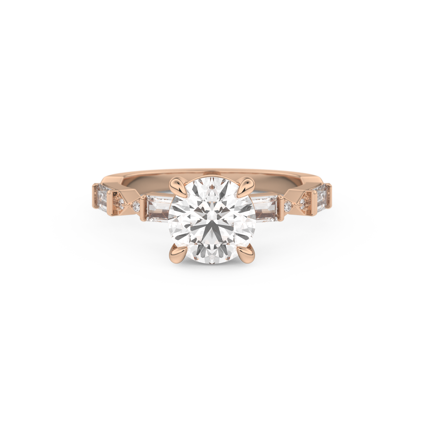 Round Cut 1.5 Carat Moissanite Ring – Pave Setting in Gold