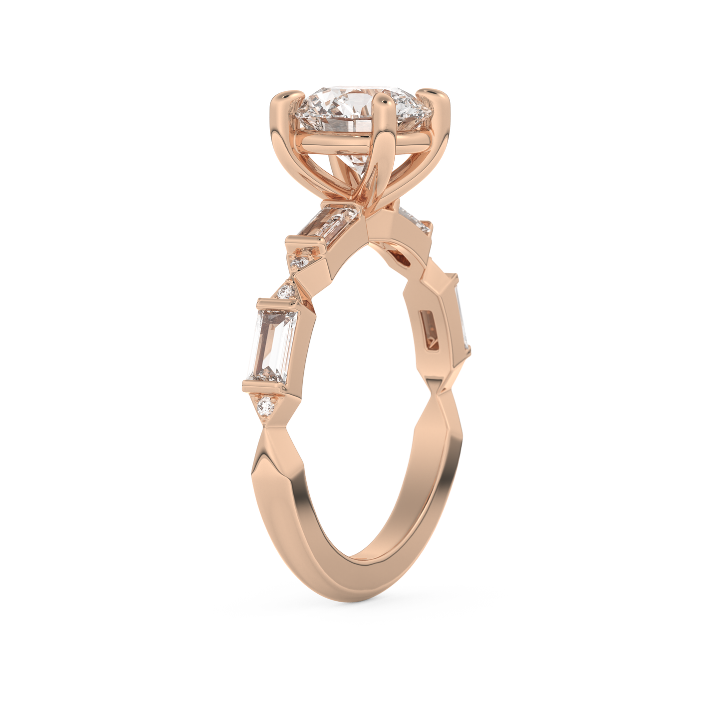 Round Cut 1.5 Carat Moissanite Ring – Pave Setting in Gold
