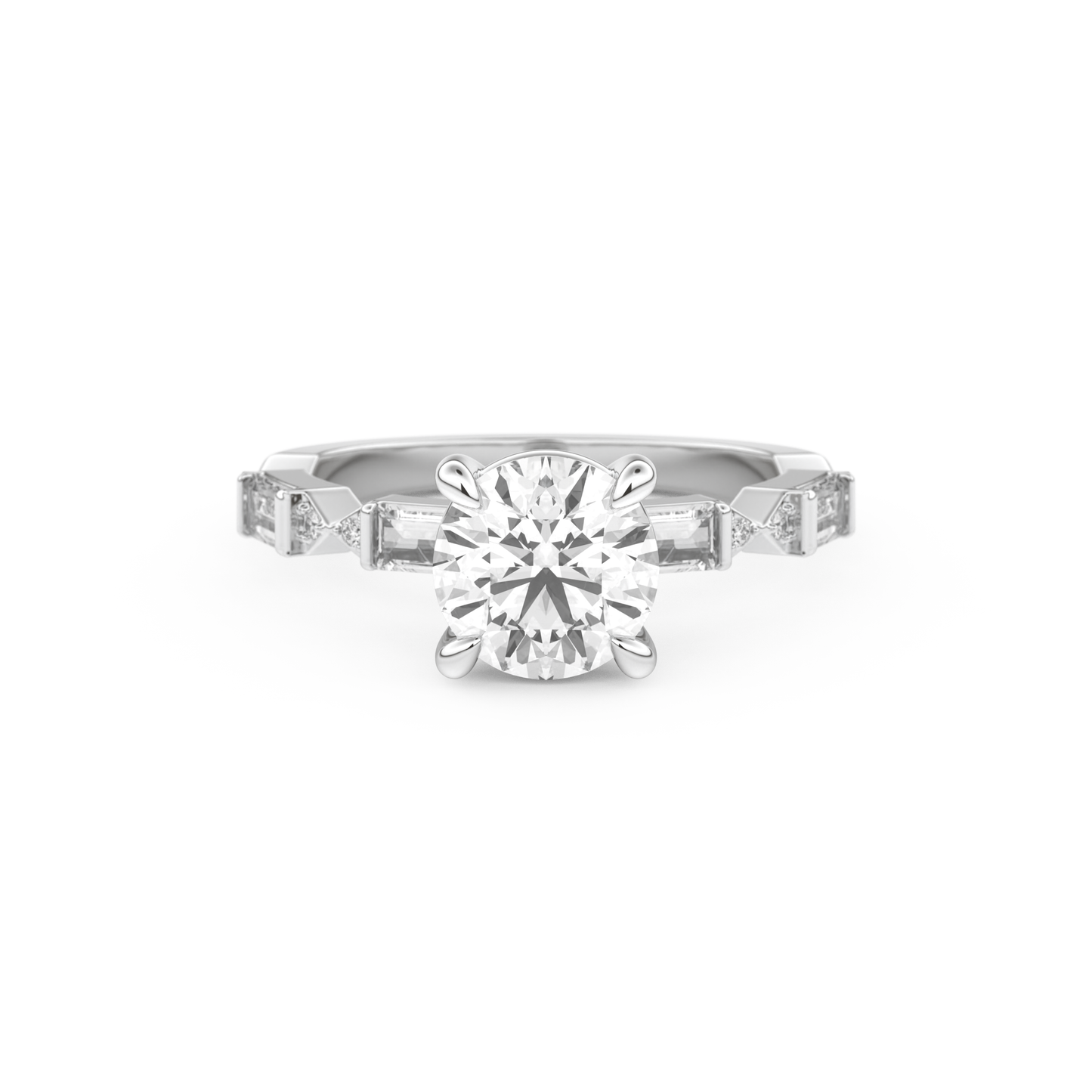 Round Cut 1.5 Carat Moissanite Ring – Pave Setting in Gold