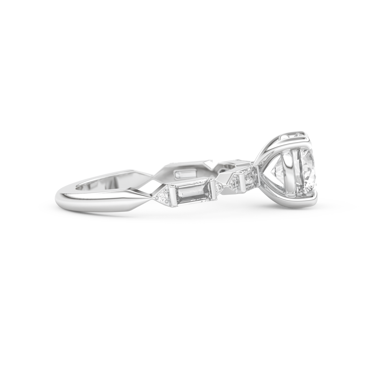 Round Cut 1.5 Carat Moissanite Ring – Pave Setting in Gold