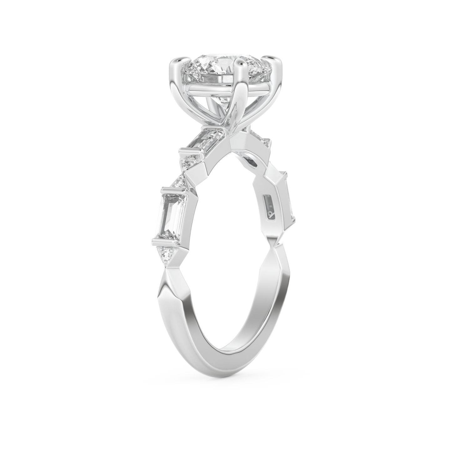 Round Cut 1.5 Carat Moissanite Ring – Pave Setting in Gold