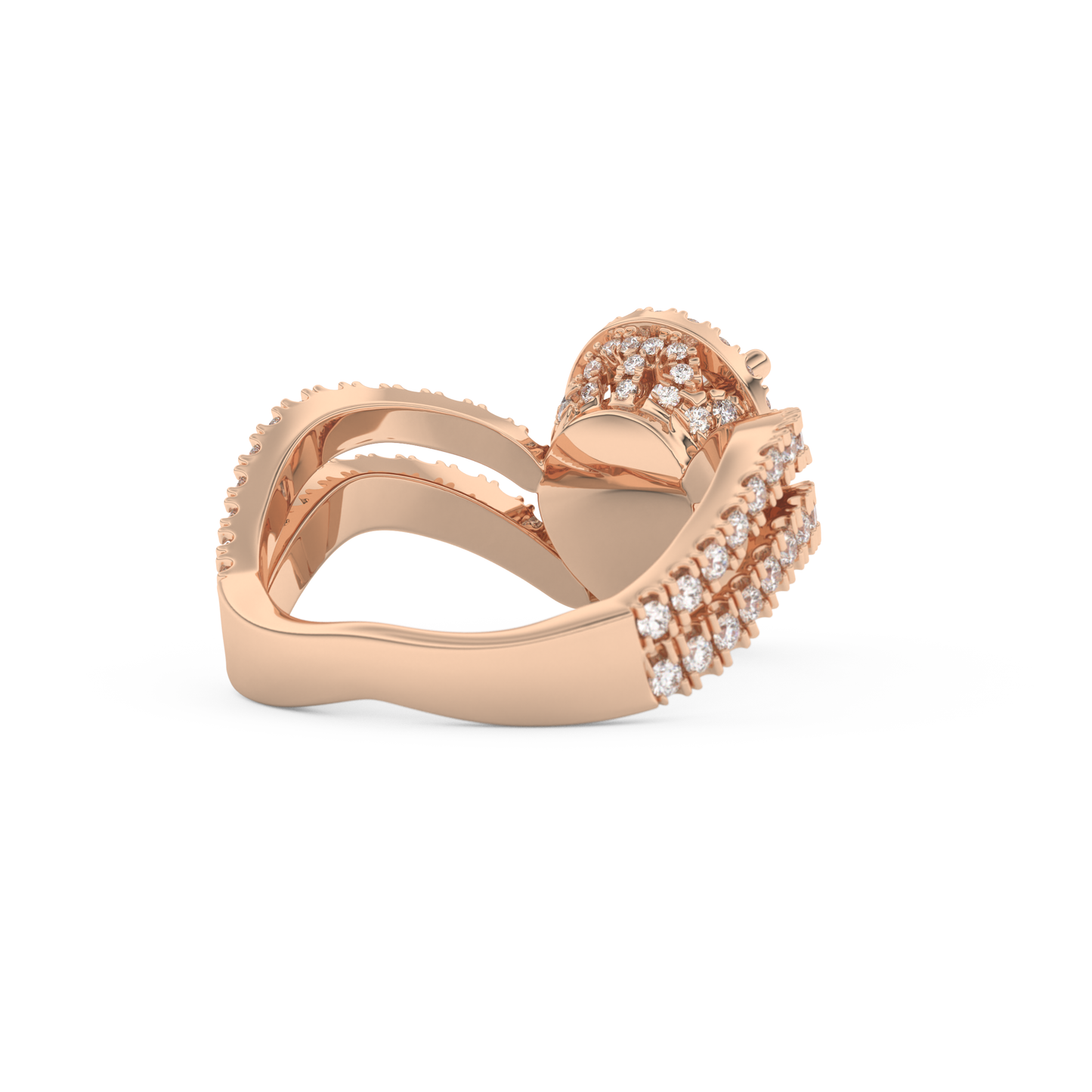 Pear Cut 1.5 Carat Moissanite Ring – Halo, Pave & Curved Shank Setting in Gold
