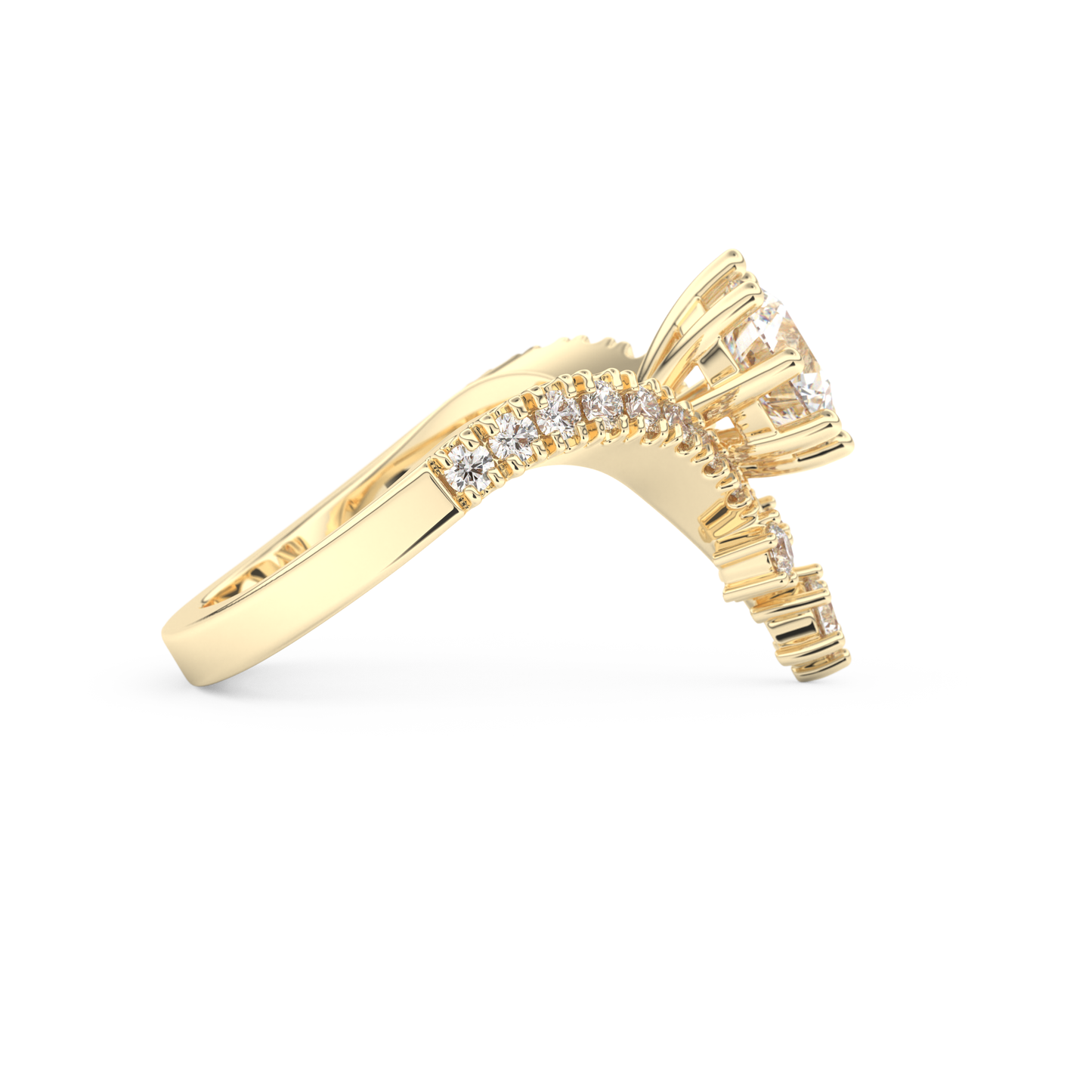 Round Cut 1.03 Carat Moissanite Ring – Cluster Setting in Gold