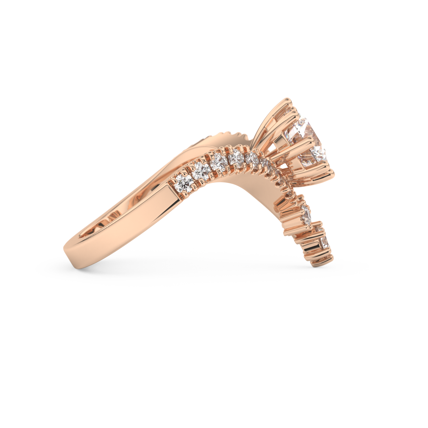 Round Cut 1.03 Carat Moissanite Ring – Cluster Setting in Gold