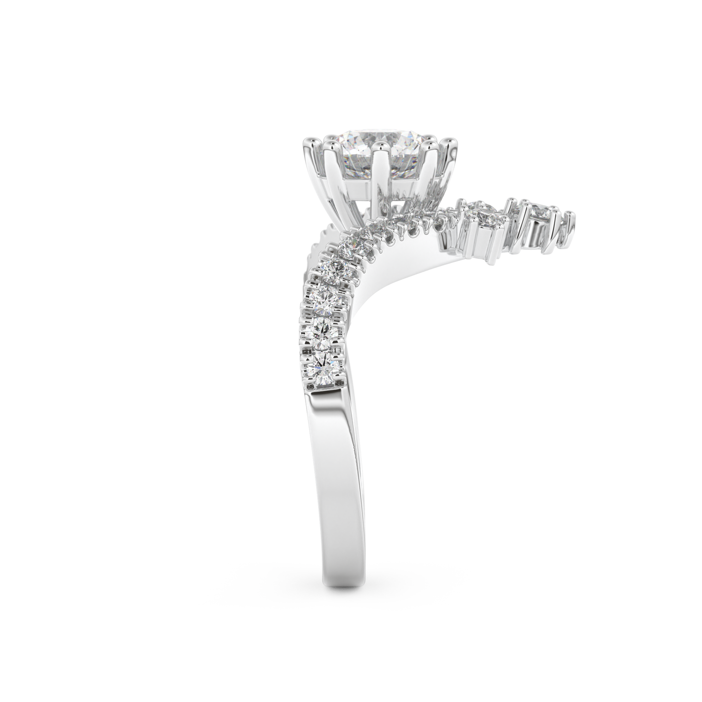 Round Cut 1.03 Carat Moissanite Ring – Cluster Setting in Gold