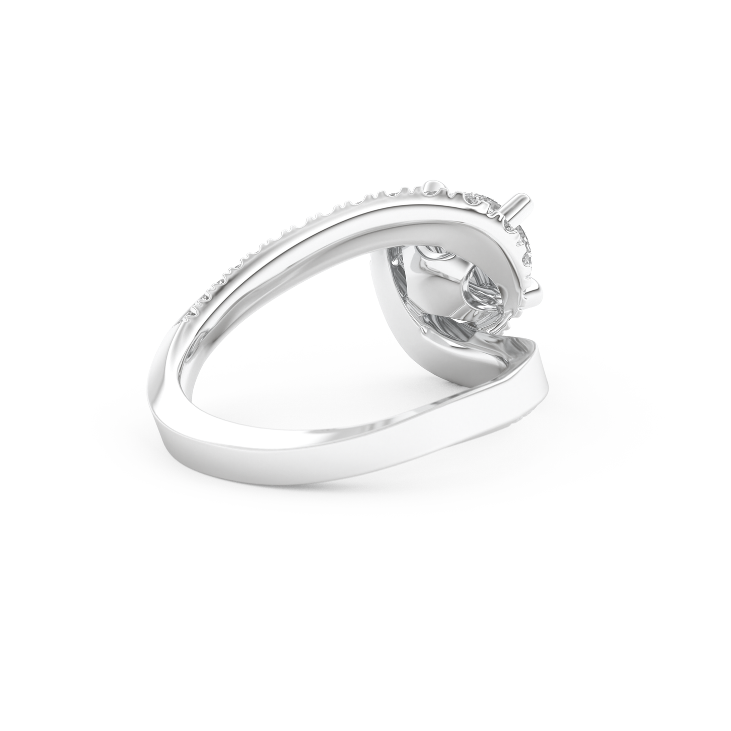 Round Cut 1.03 Carat Moissanite Ring – Swirl & Pave Setting in Gold