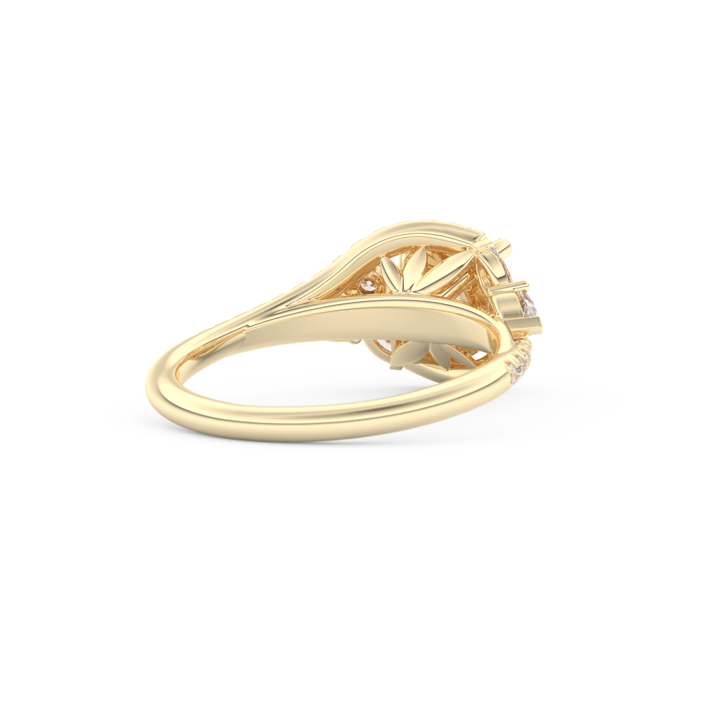 Round Cut 1.0 Carat Moissanite Ring – Cluster Setting in Gold