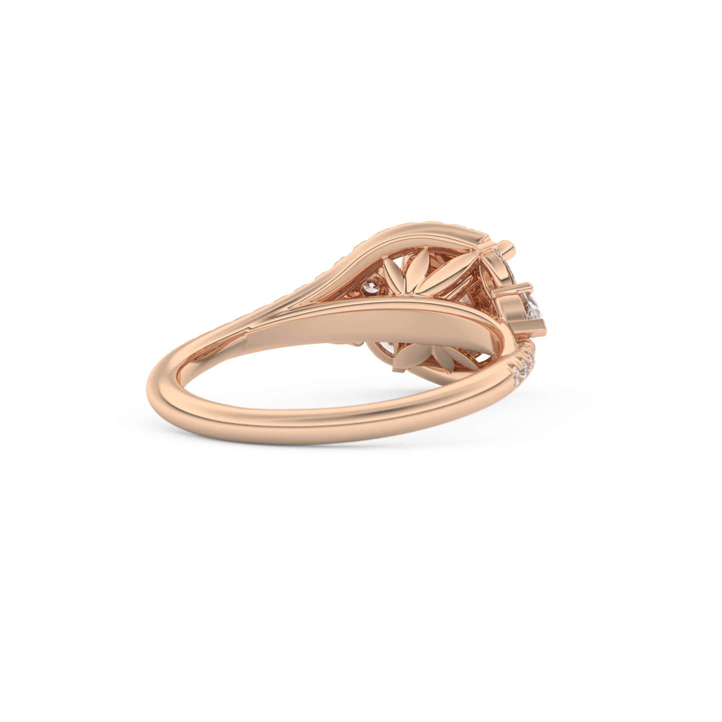 Round Cut 1.0 Carat Moissanite Ring – Cluster Setting in Gold