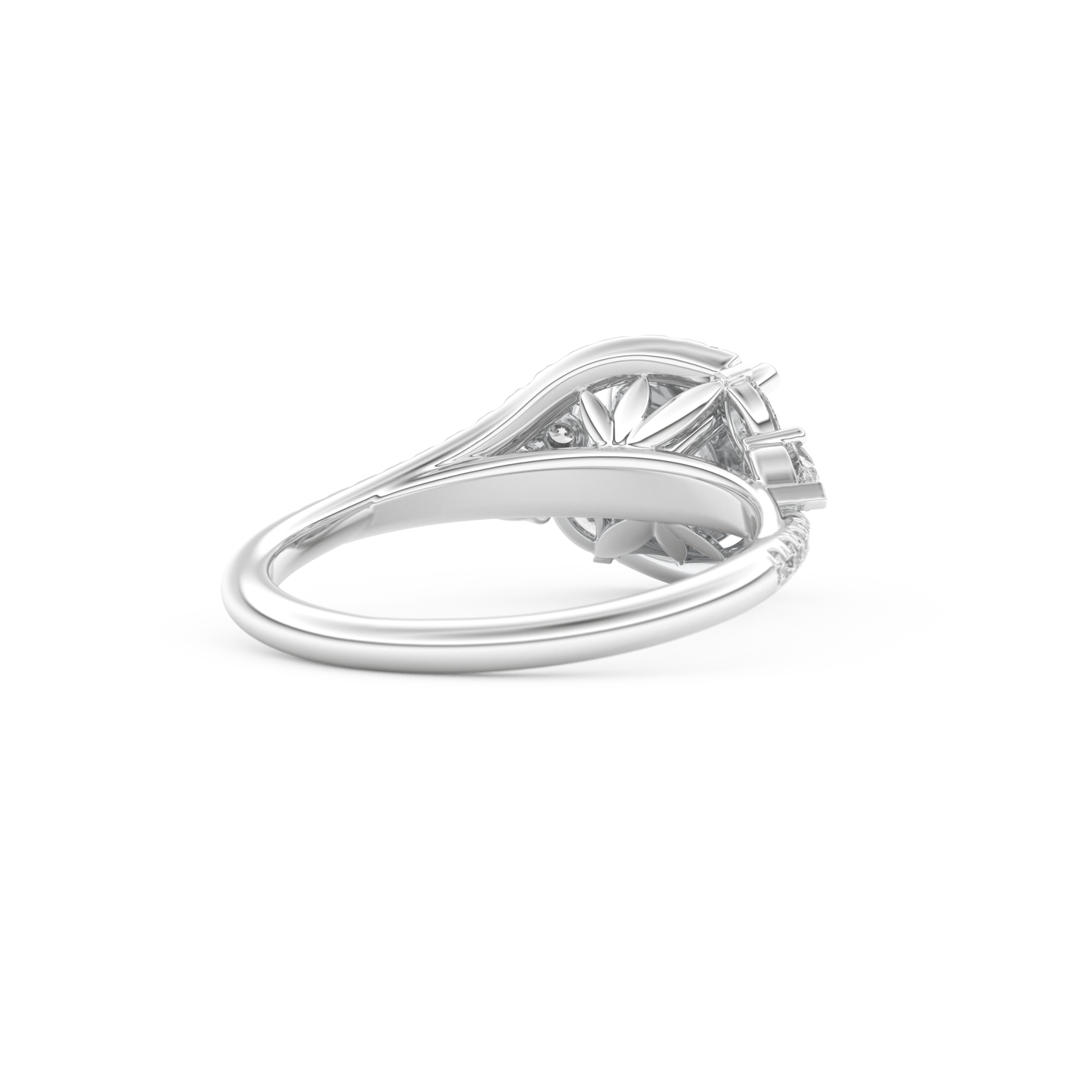 Round Cut 1.0 Carat Moissanite Ring – Cluster Setting in Gold