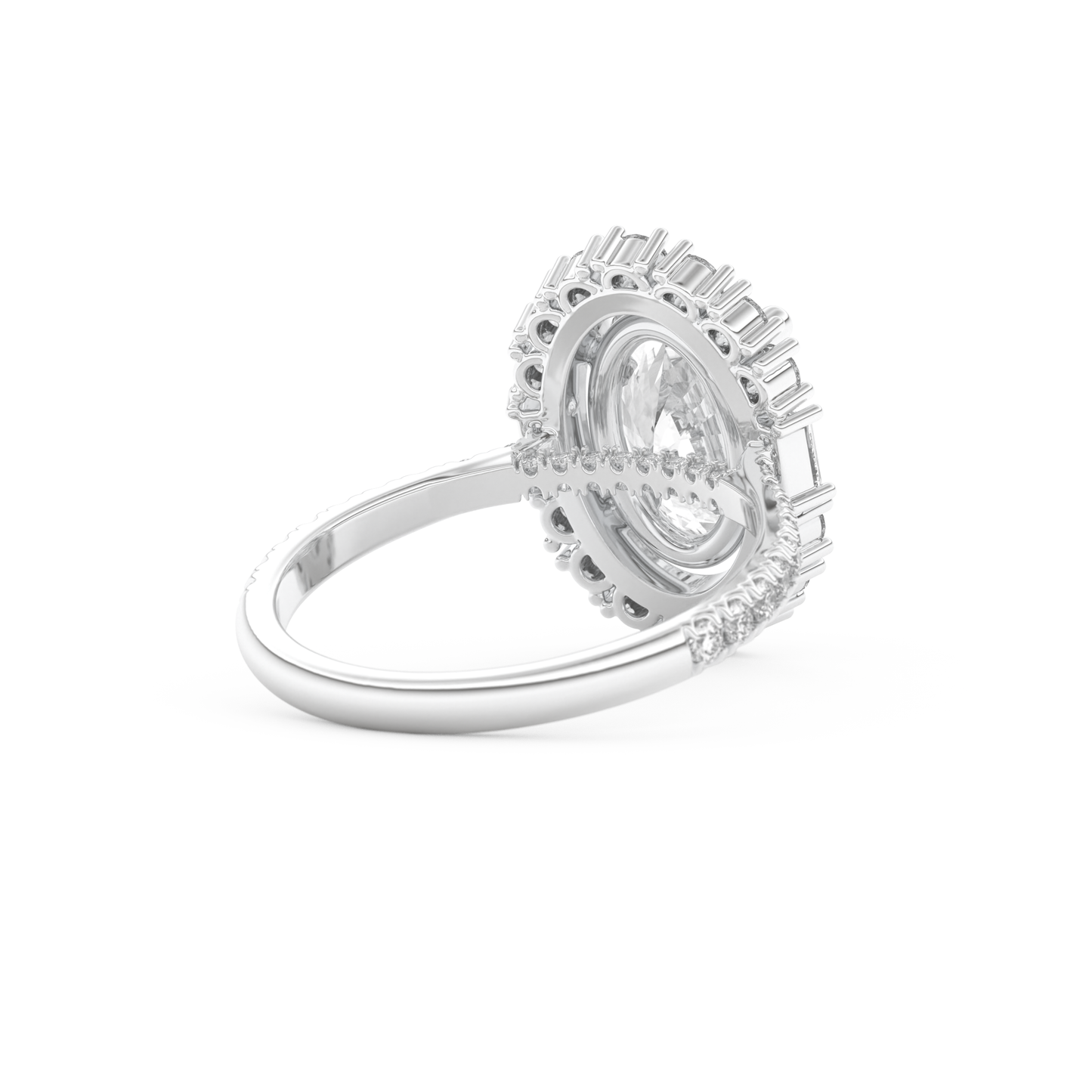 Oval Cut 2.39 Carat Moissanite Ring – Cluster Setting in Gold