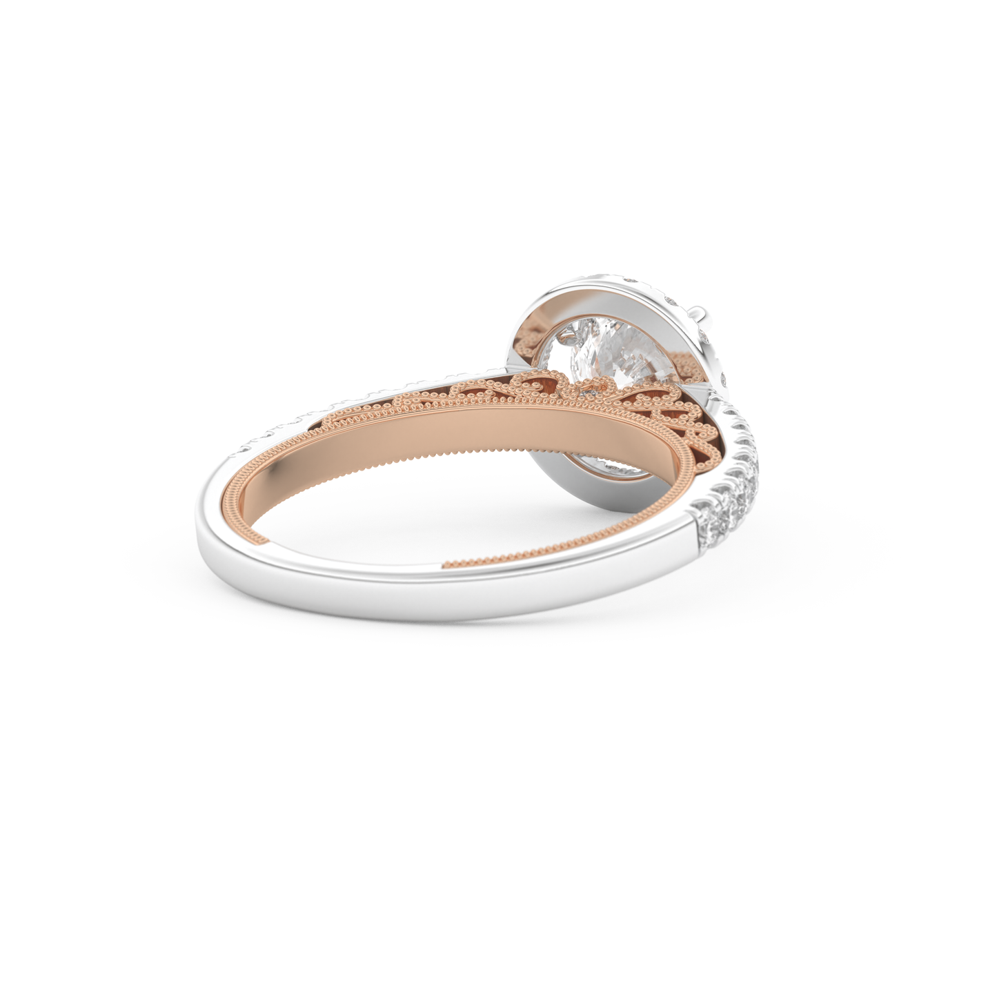 Round Cut 1.01 Carat Moissanite Ring – Halo and Pave Setting in Gold