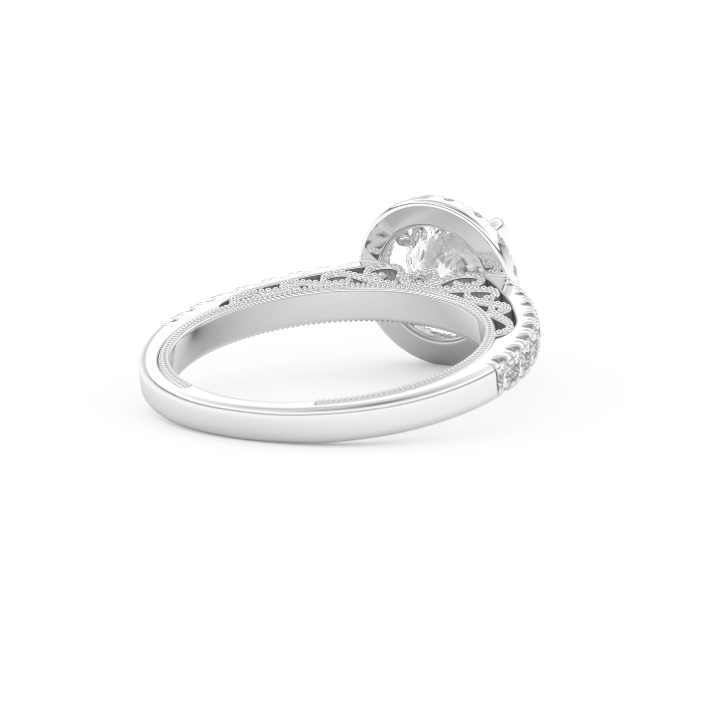 Round Cut 1.01 Carat Moissanite Ring – Halo and Pave Setting in Gold