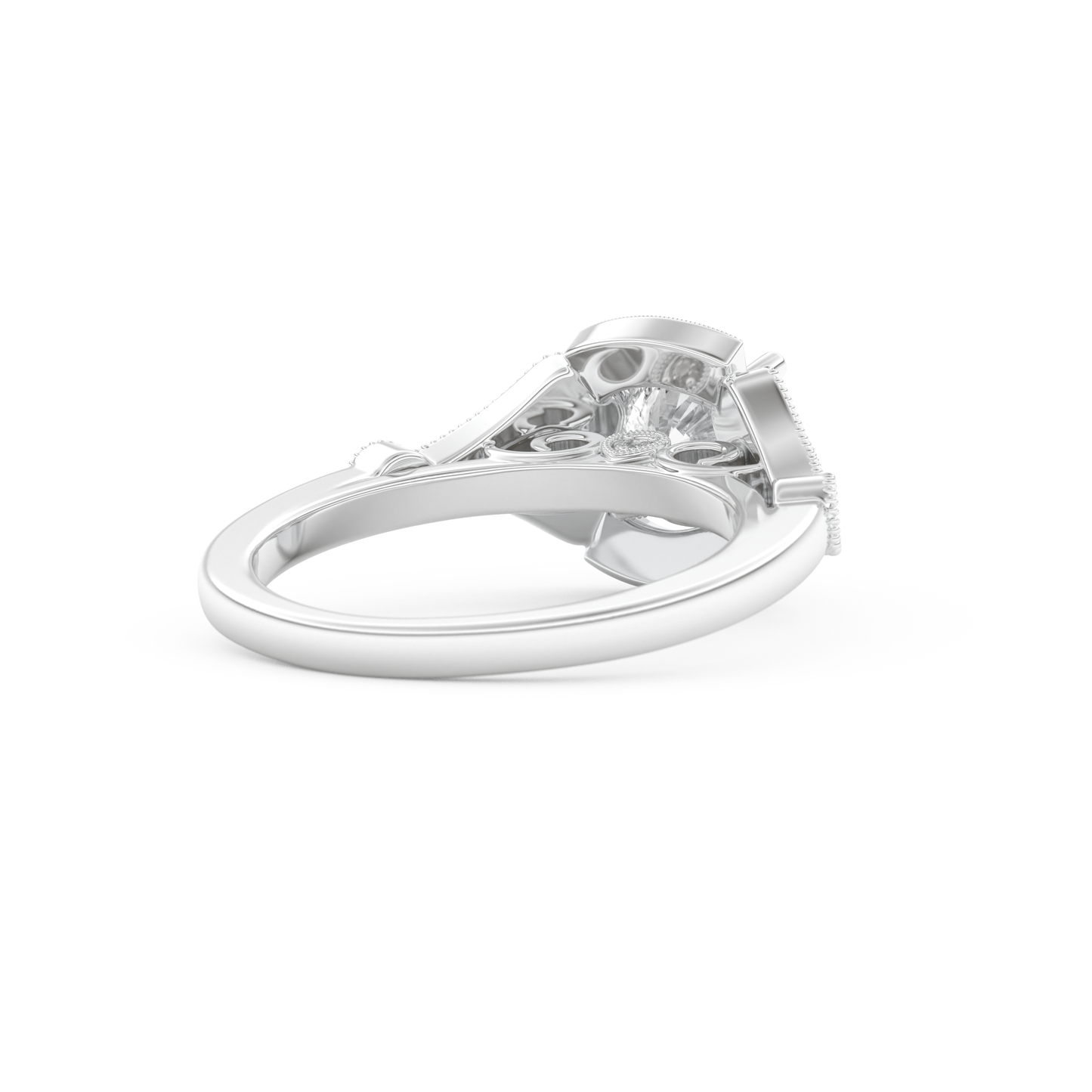 Round Cut 1 Carat Moissanite Ring – Pave Setting in Gold