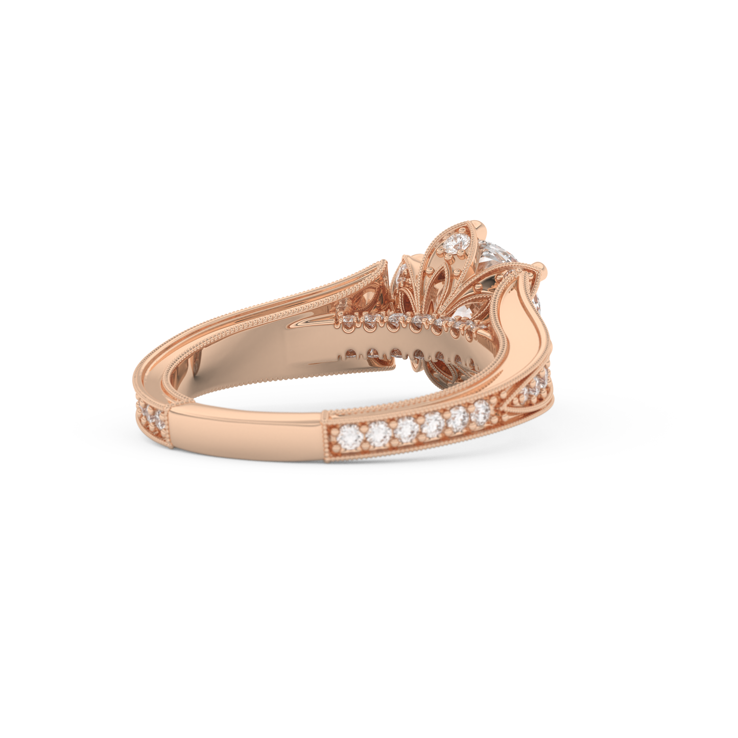 Round Cut 1.52 Carat Moissanite Ring – Pave Setting in Gold