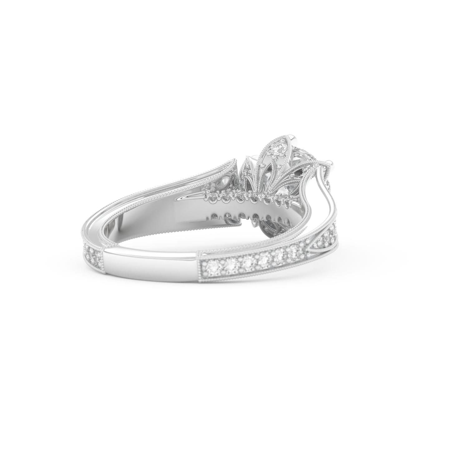 Round Cut 1.52 Carat Moissanite Ring – Pave Setting in Gold