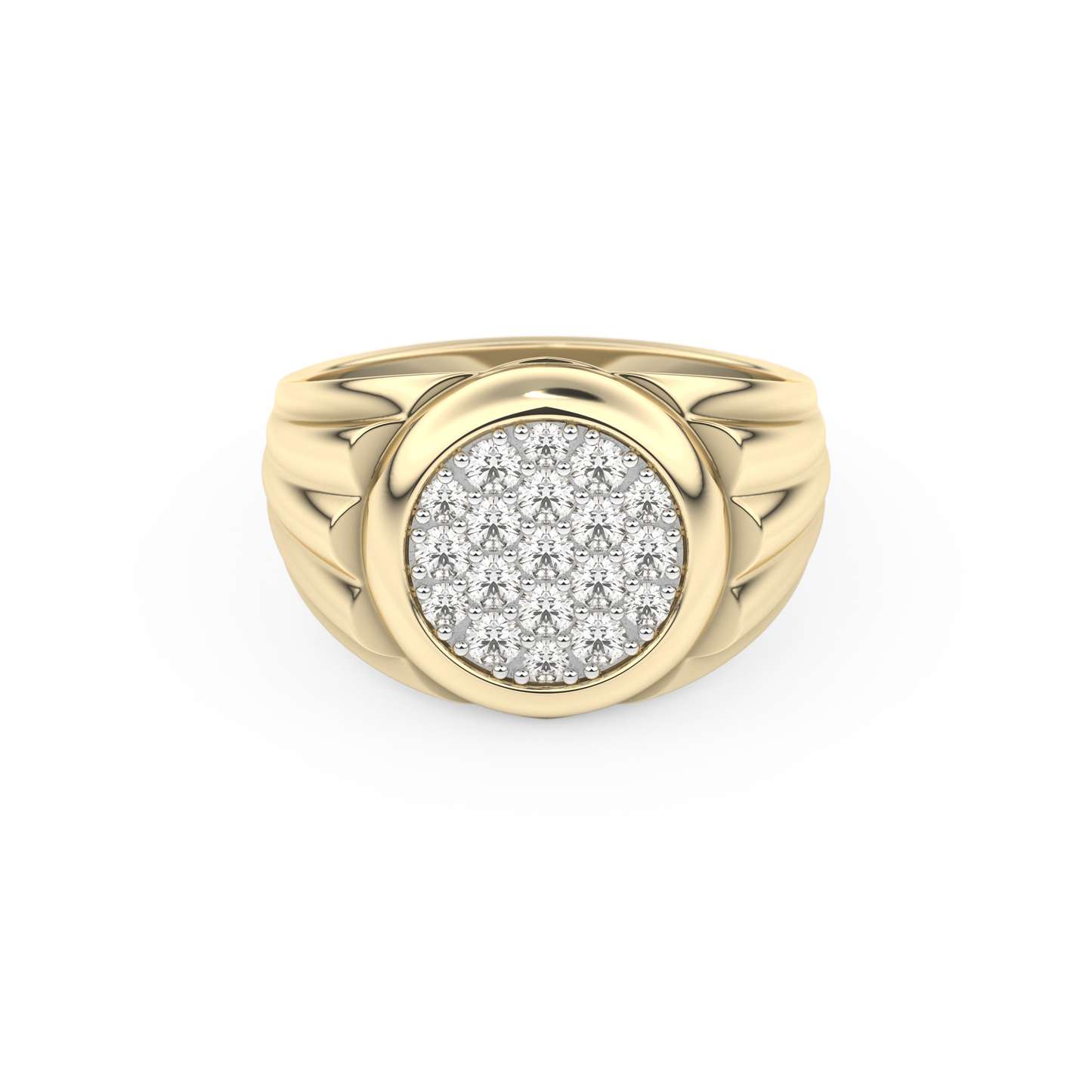 Multi Stones Style Wedding Band with 0.417 CT Round Cut Moissanite – Yellow, White, or Rose Gold