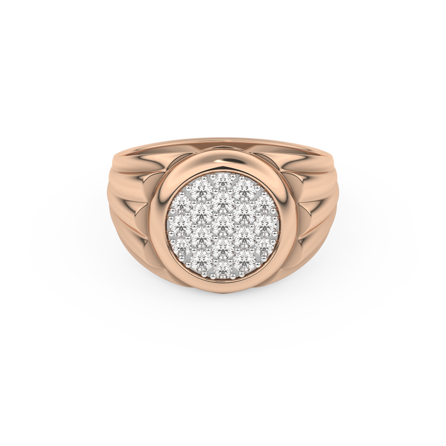 Multi Stones Style Wedding Band with 0.417 CT Round Cut Moissanite – Yellow, White, or Rose Gold