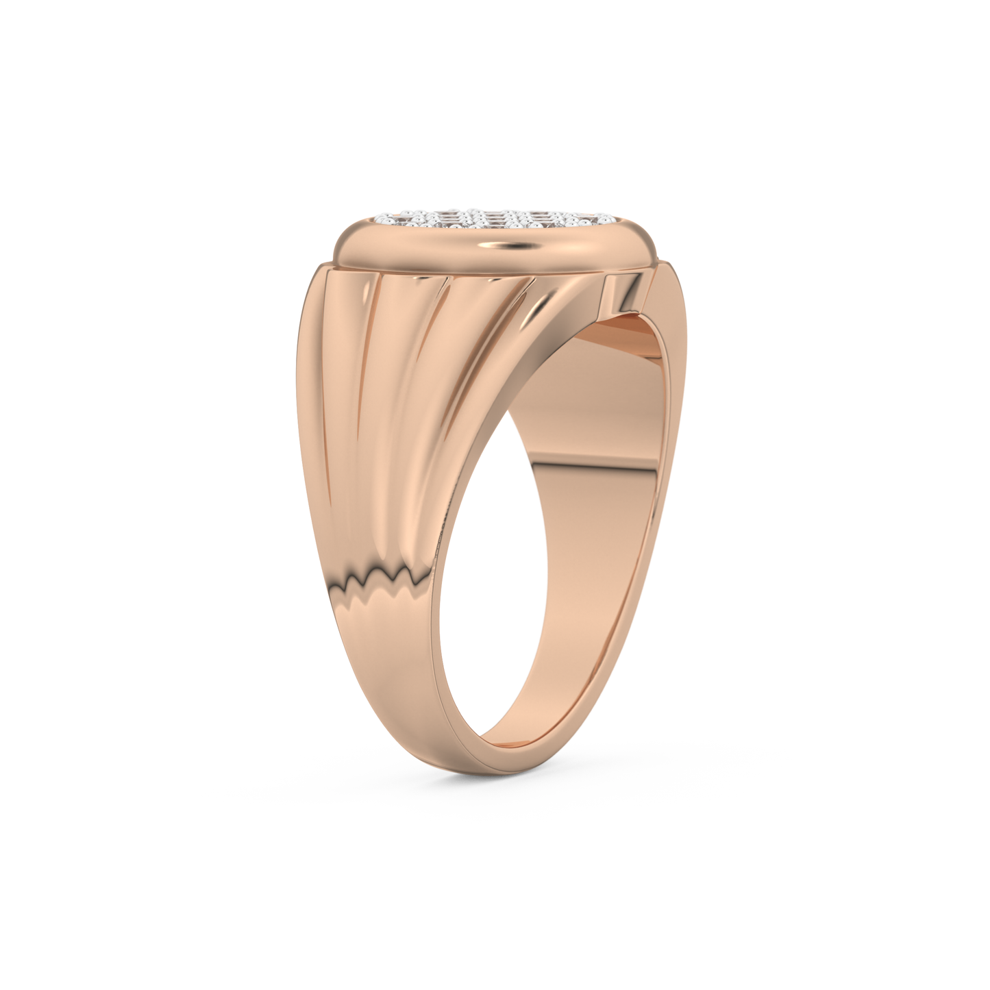 Multi Stones Style Wedding Band with 0.417 CT Round Cut Moissanite – Yellow, White, or Rose Gold