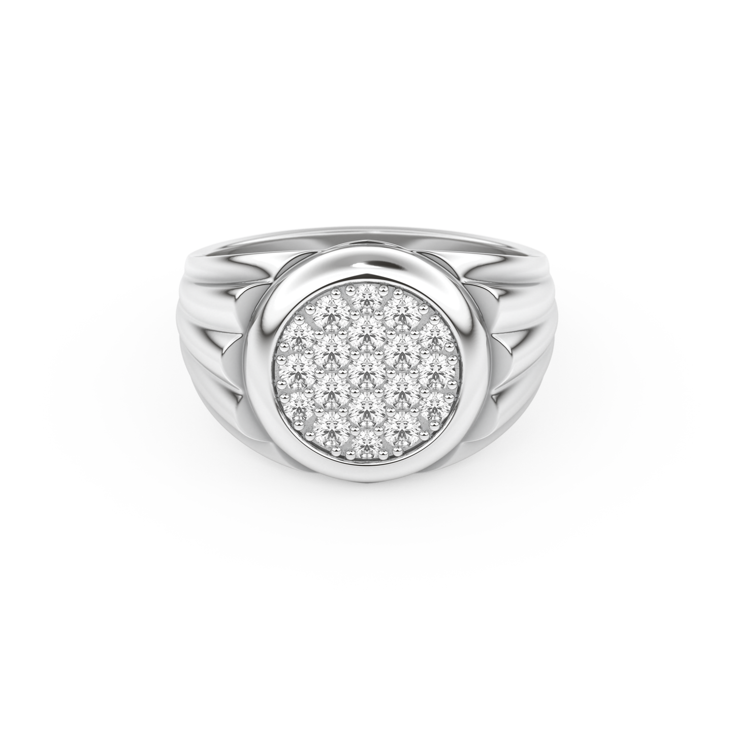 Multi Stones Style Wedding Band with 0.417 CT Round Cut Moissanite – Yellow, White, or Rose Gold