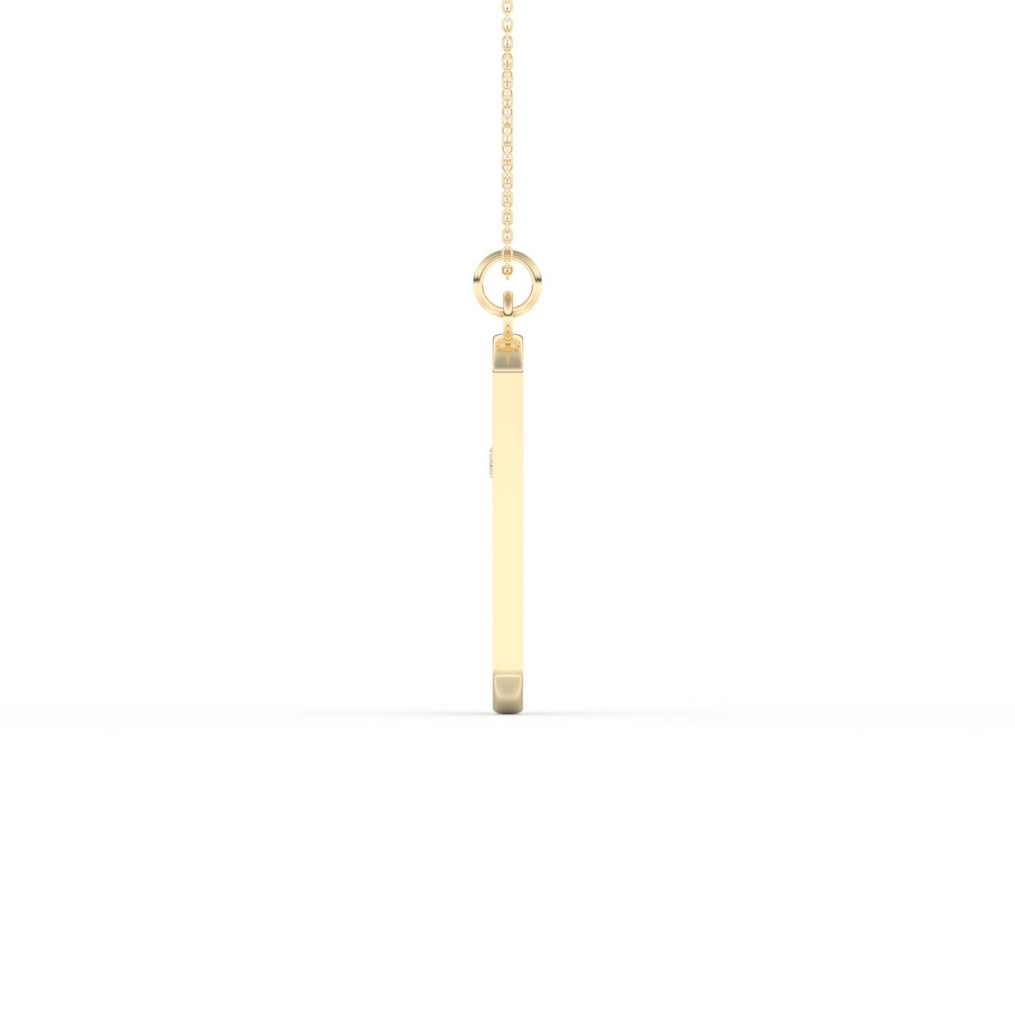 Stunning 0.6 CT Round Moissanite Diamond Cross Bar Necklace in Solid Gold