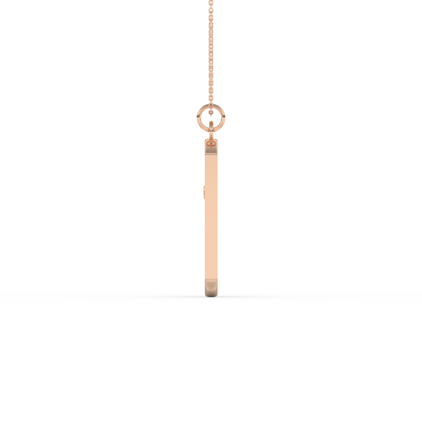 Stunning 0.6 CT Round Moissanite Diamond Cross Bar Necklace in Solid Gold