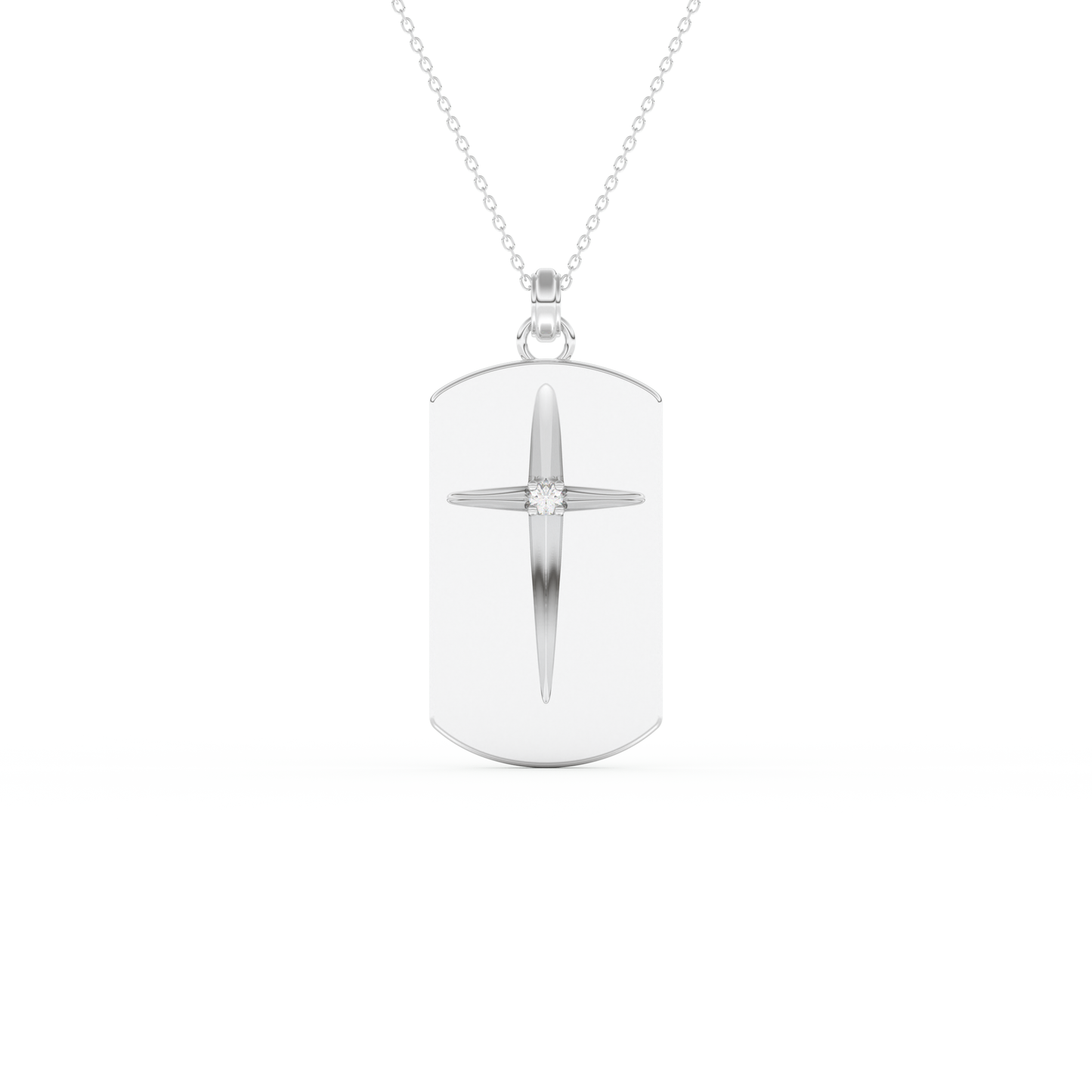 Stunning 0.6 CT Round Moissanite Diamond Cross Bar Necklace in Solid Gold