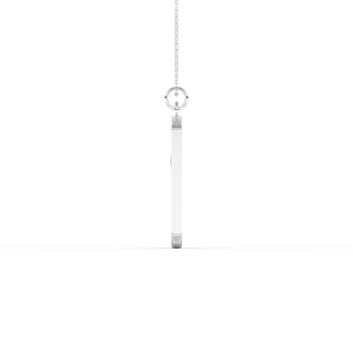 Stunning 0.6 CT Round Moissanite Diamond Cross Bar Necklace in Solid Gold