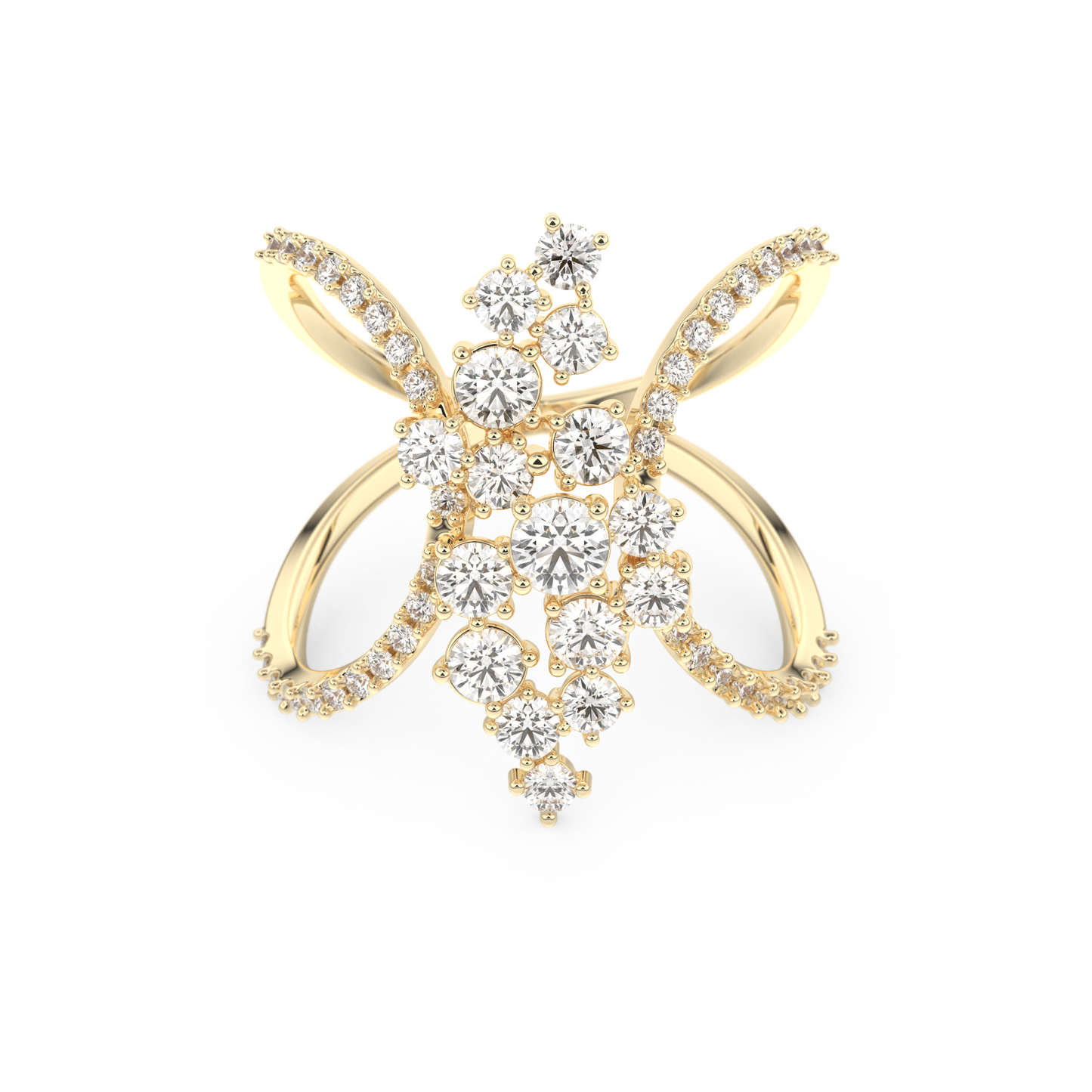 Multi Stones Style Wedding Band with 0.645 CT Round Cut Moissanite – Yellow, White, or Rose Gold