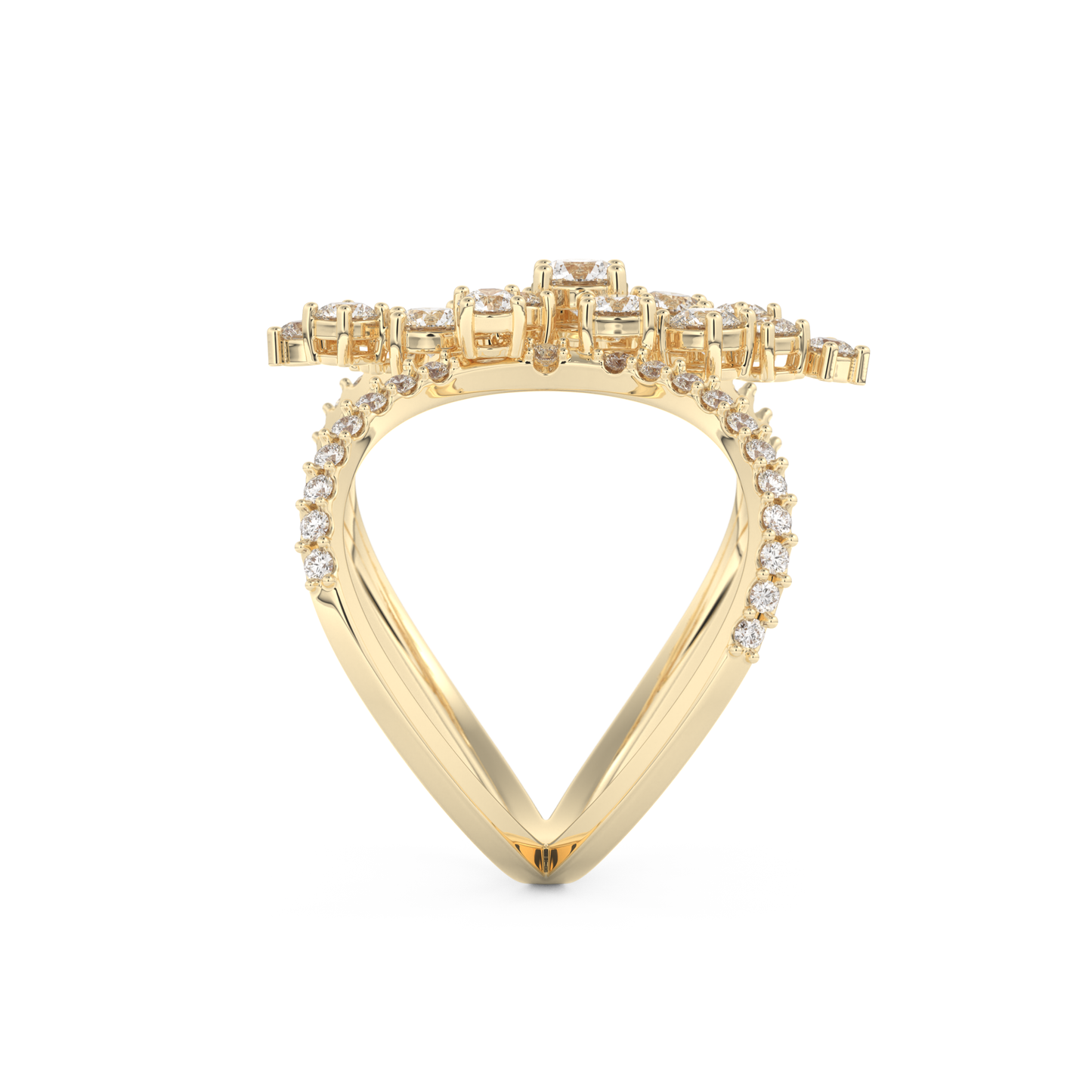 Multi Stones Style Wedding Band with 0.645 CT Round Cut Moissanite – Yellow, White, or Rose Gold