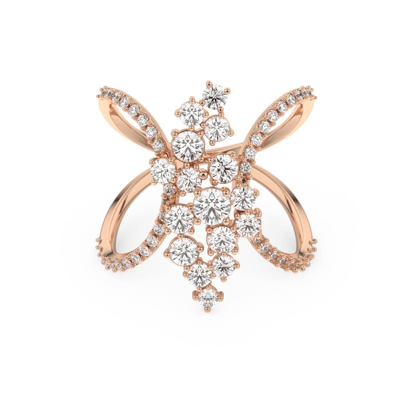 Multi Stones Style Wedding Band with 0.645 CT Round Cut Moissanite – Yellow, White, or Rose Gold
