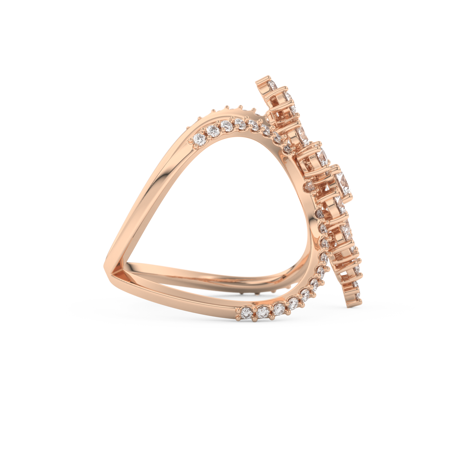 Multi Stones Style Wedding Band with 0.645 CT Round Cut Moissanite – Yellow, White, or Rose Gold