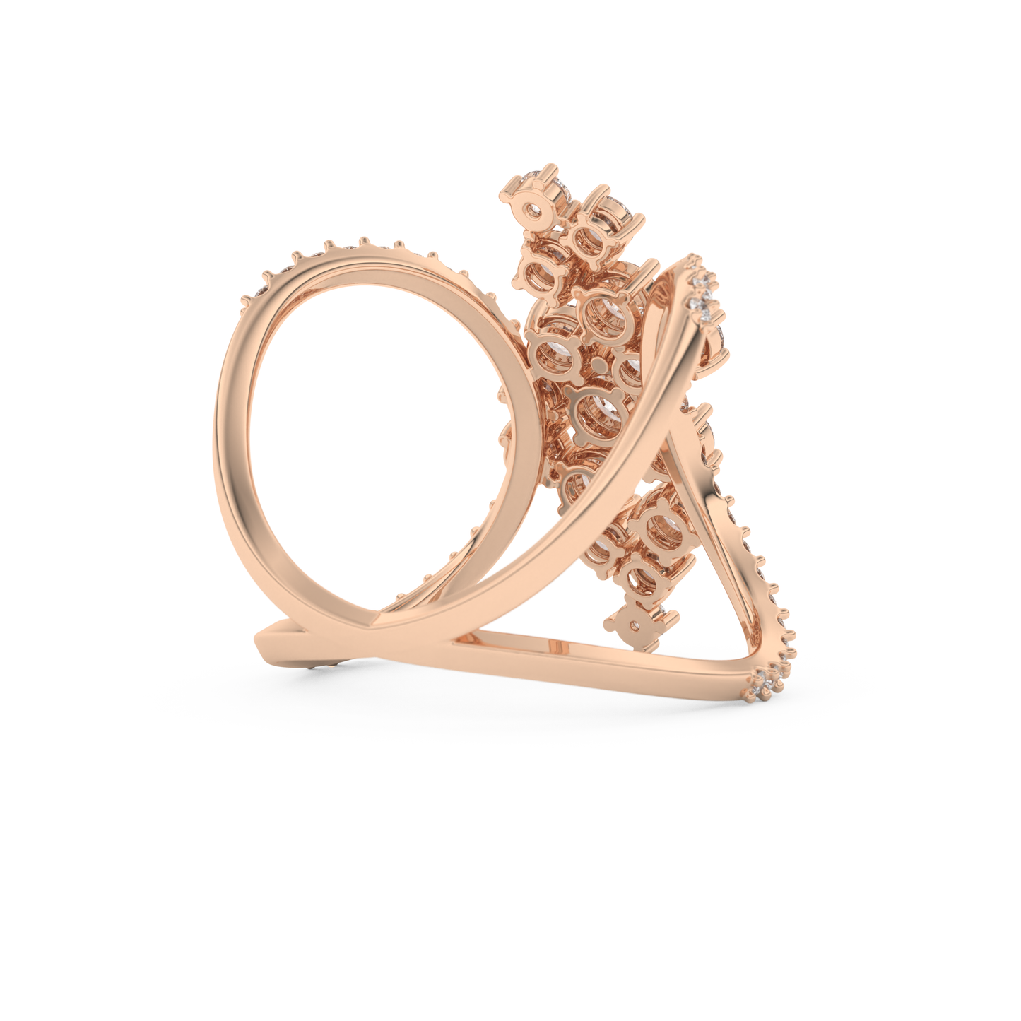 Multi Stones Style Wedding Band with 0.645 CT Round Cut Moissanite – Yellow, White, or Rose Gold