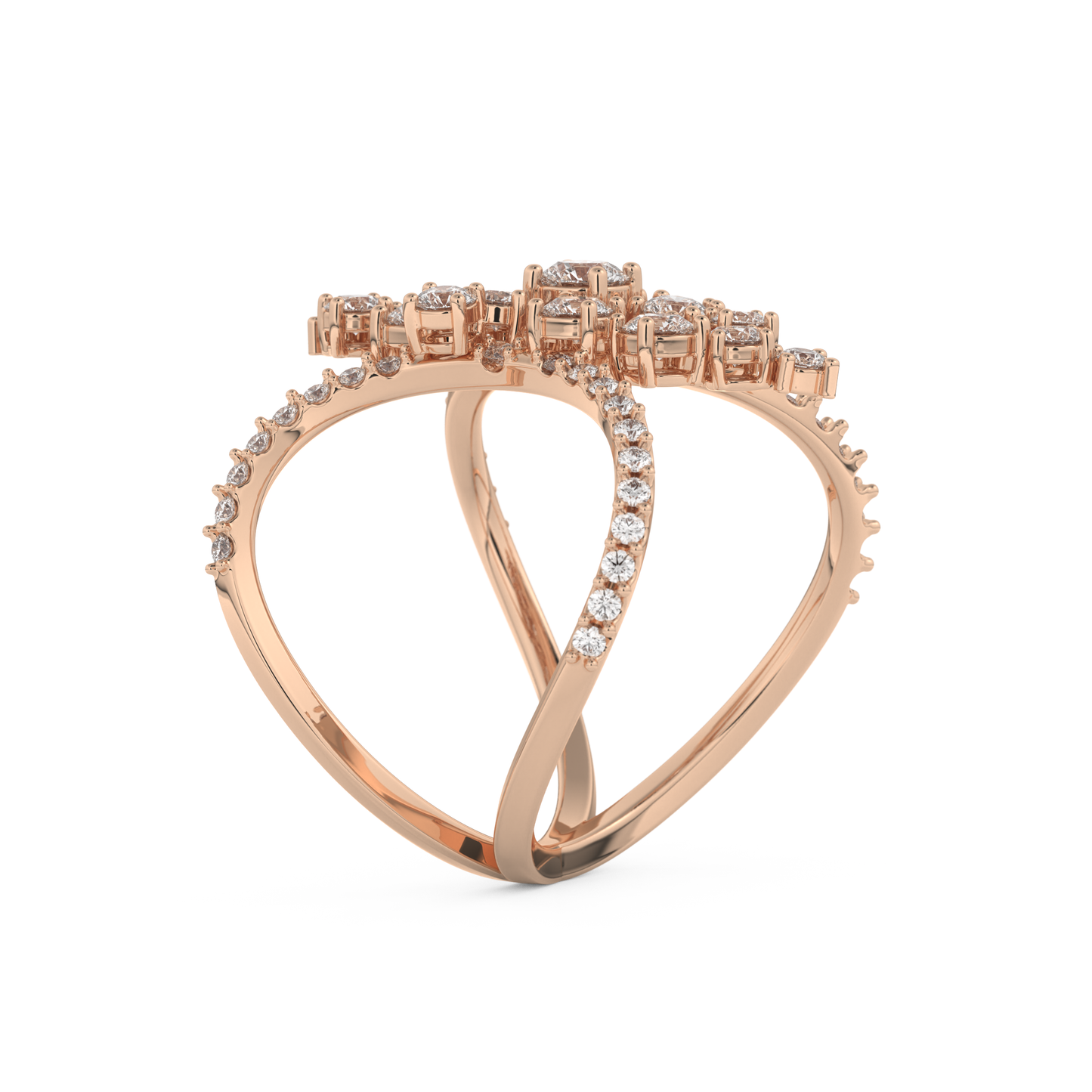 Multi Stones Style Wedding Band with 0.645 CT Round Cut Moissanite – Yellow, White, or Rose Gold