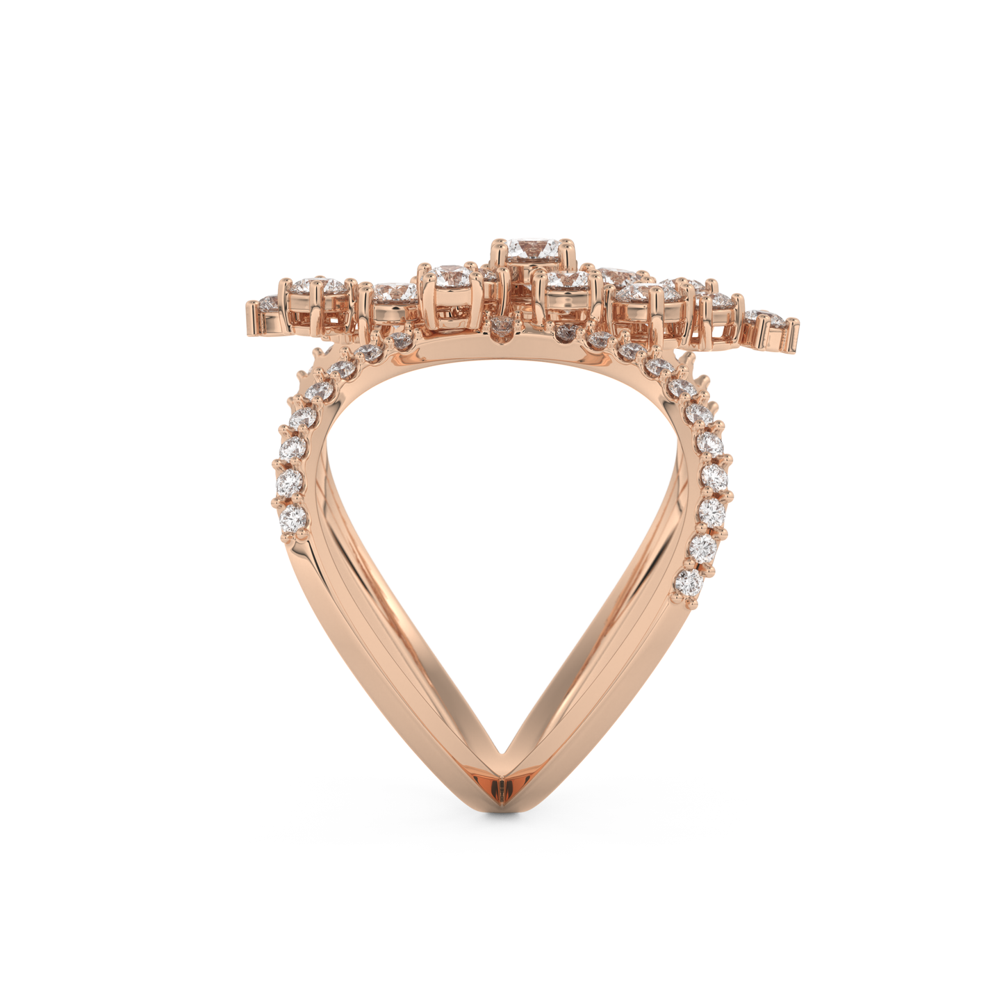 Multi Stones Style Wedding Band with 0.645 CT Round Cut Moissanite – Yellow, White, or Rose Gold