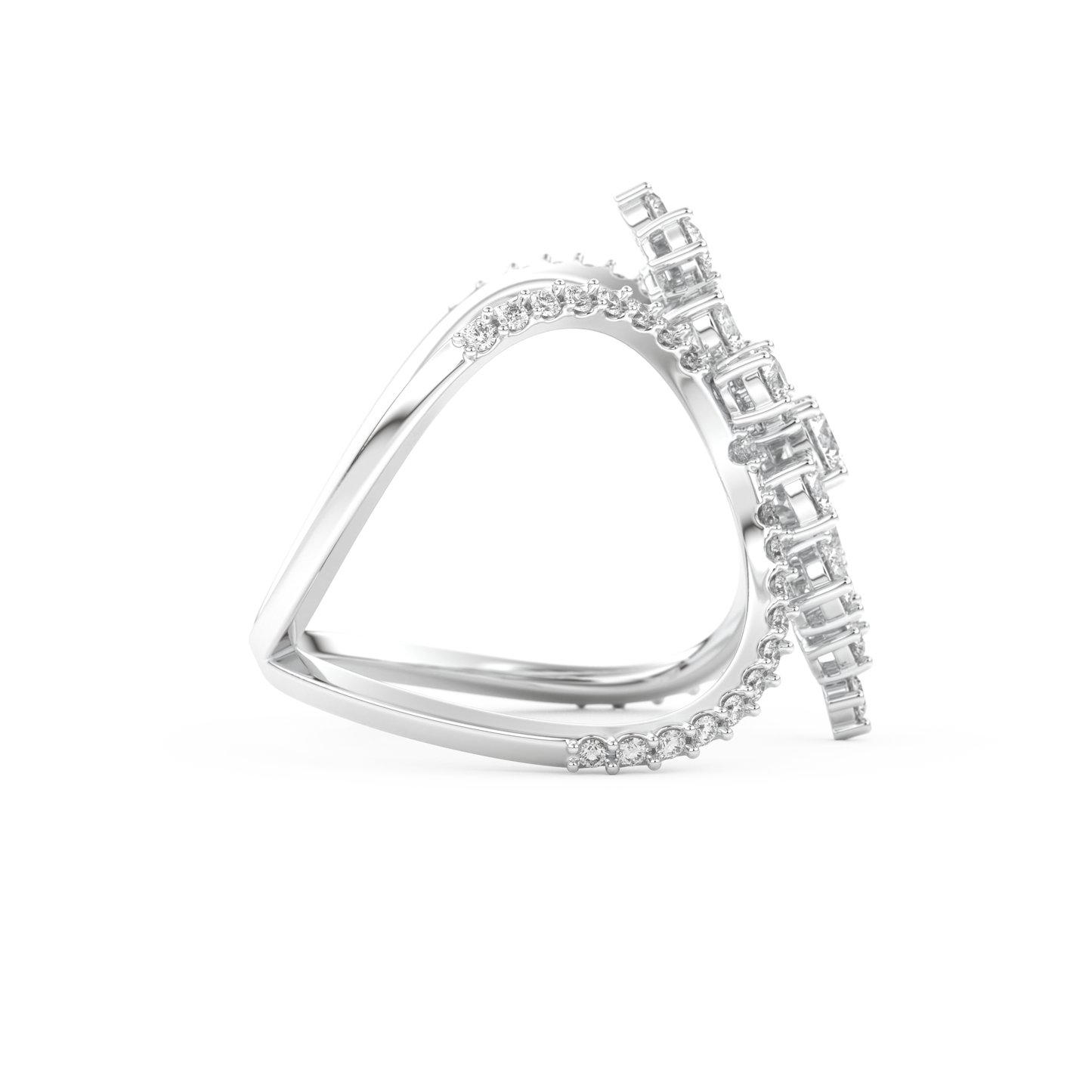 Multi Stones Style Wedding Band with 0.645 CT Round Cut Moissanite – Yellow, White, or Rose Gold