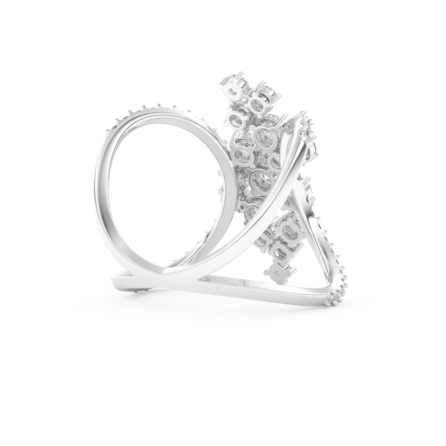 Multi Stones Style Wedding Band with 0.645 CT Round Cut Moissanite – Yellow, White, or Rose Gold
